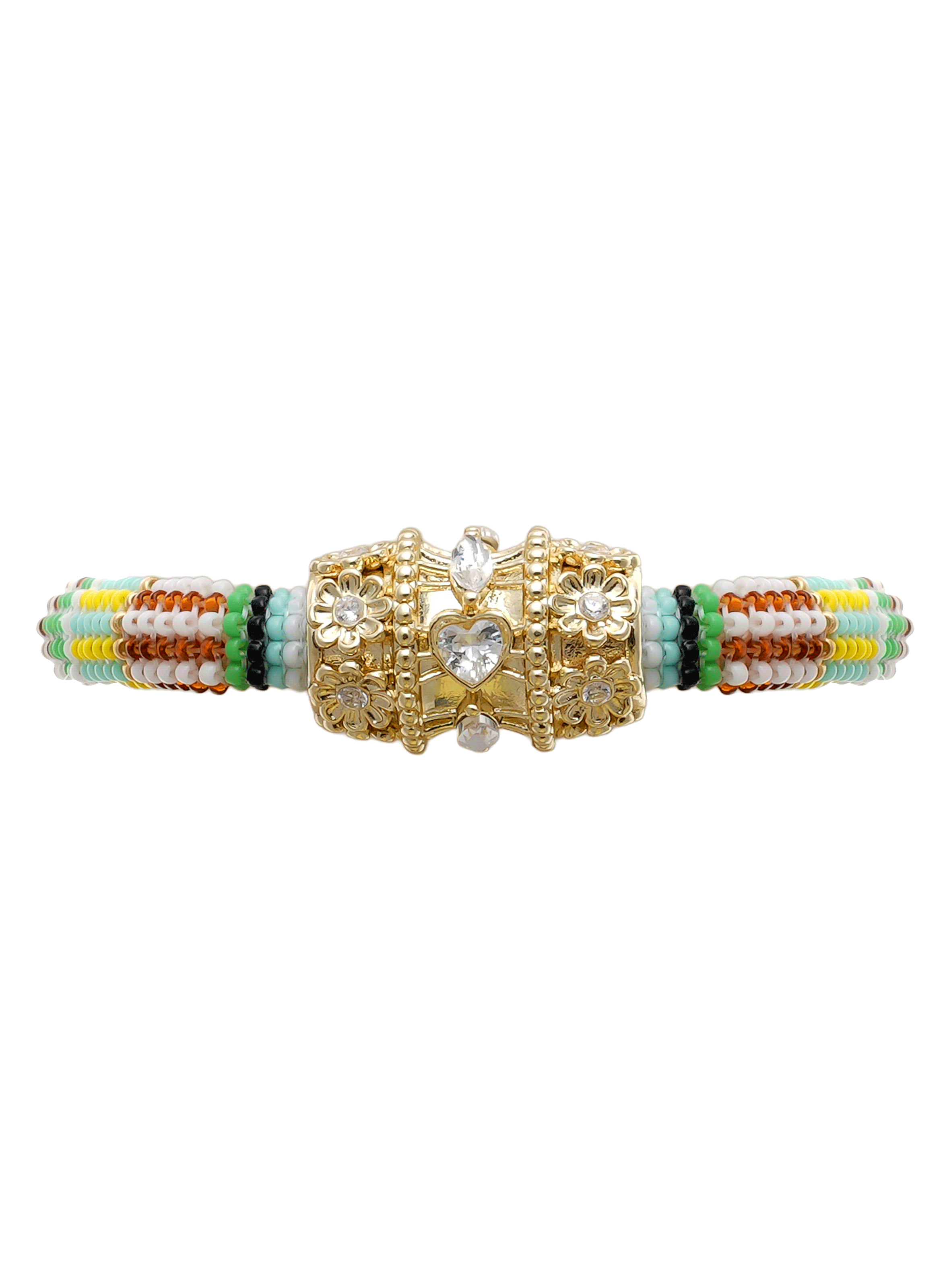 Bracelet perles tissées avec charm felyni HIPANEMA Vert