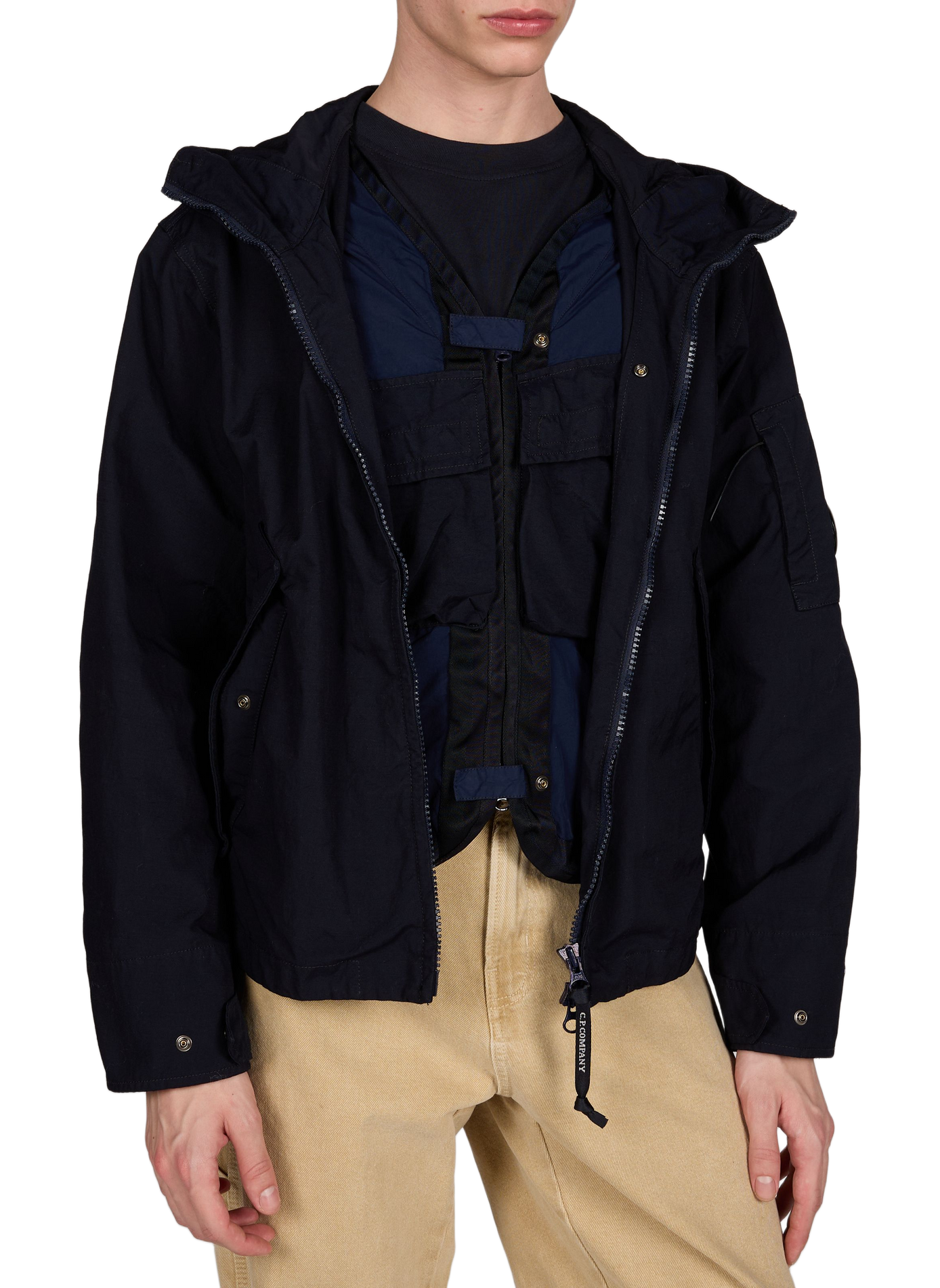 Hooded zipped jacket CP COMPANY Blue