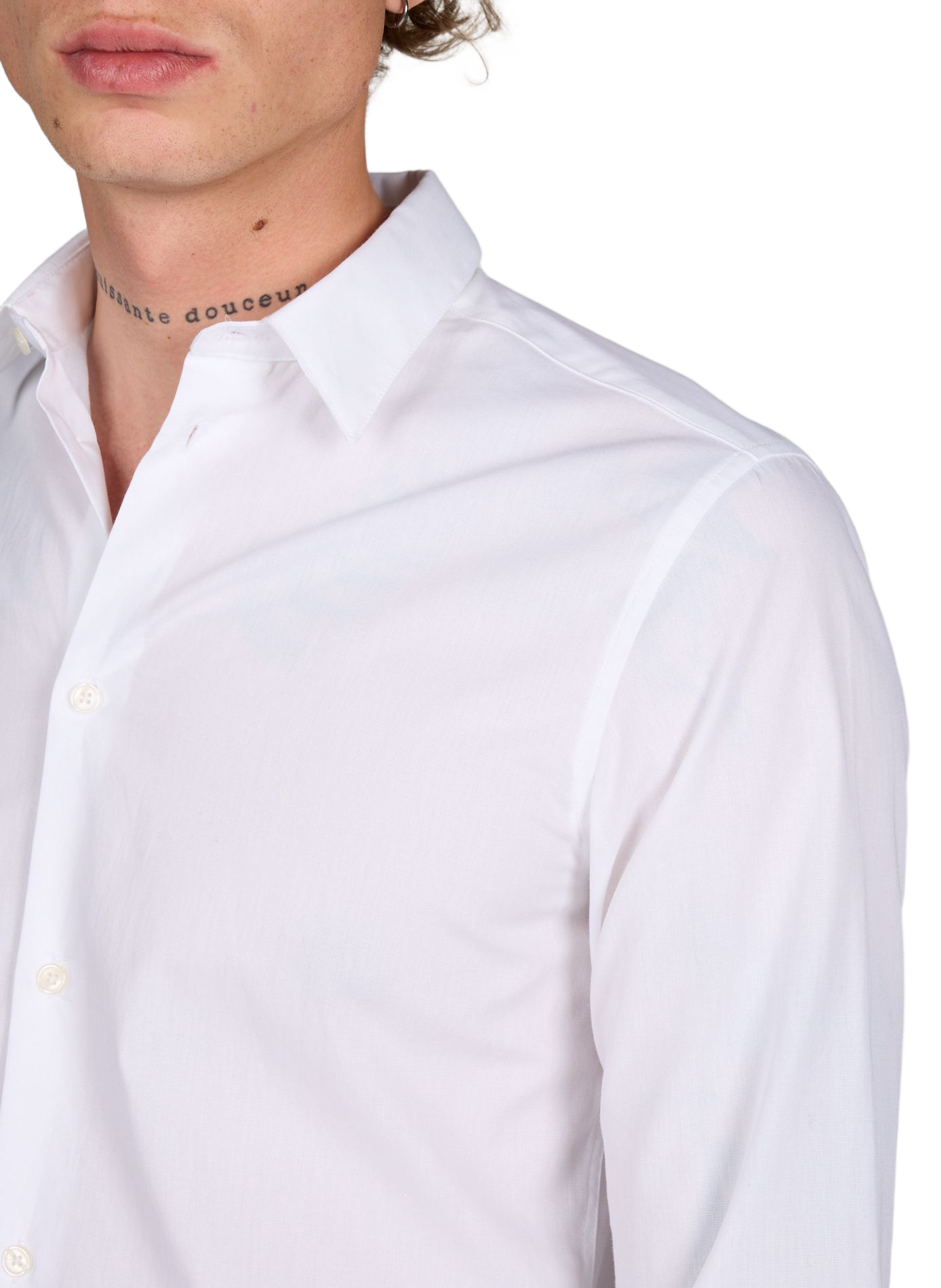 Chemise droite col classique en coton AU PRINTEMPS PARIS Blanc