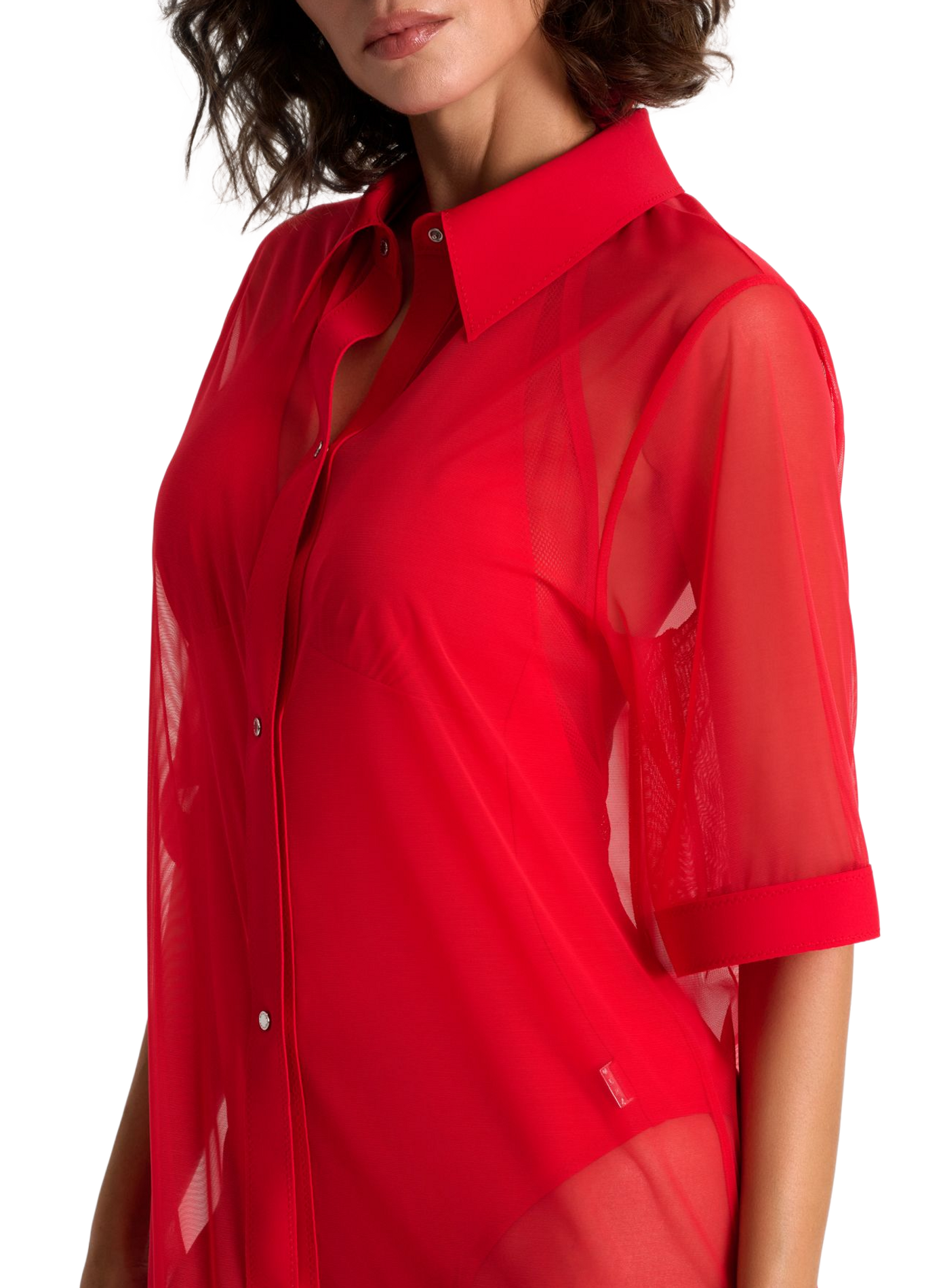 Robe de plage Mia transparente SHAN Rouge