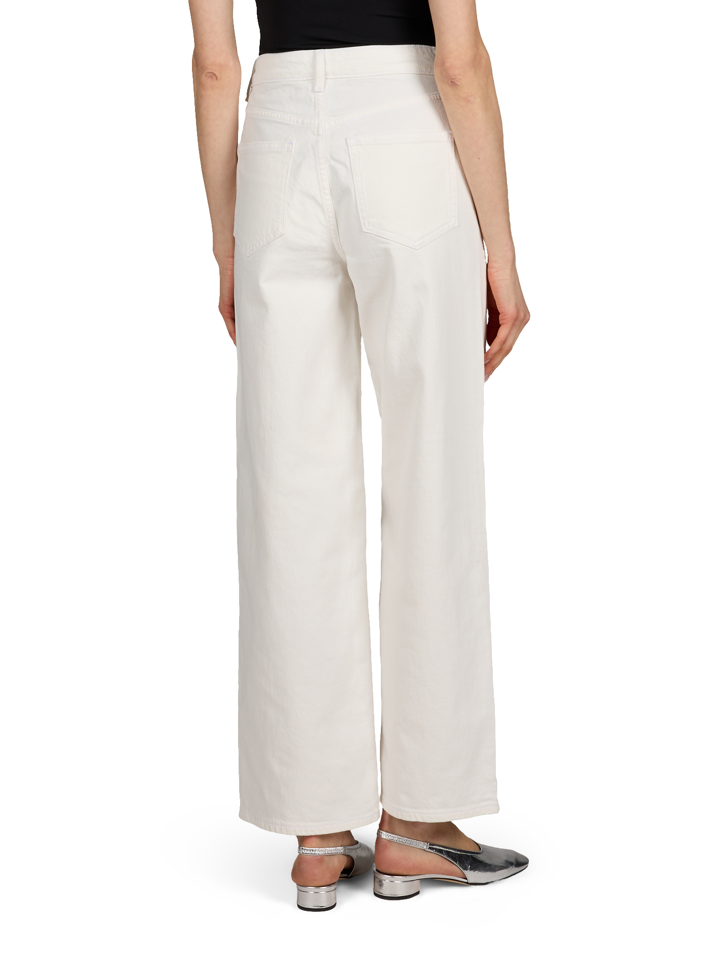 Jean droit en coton VILA Beige