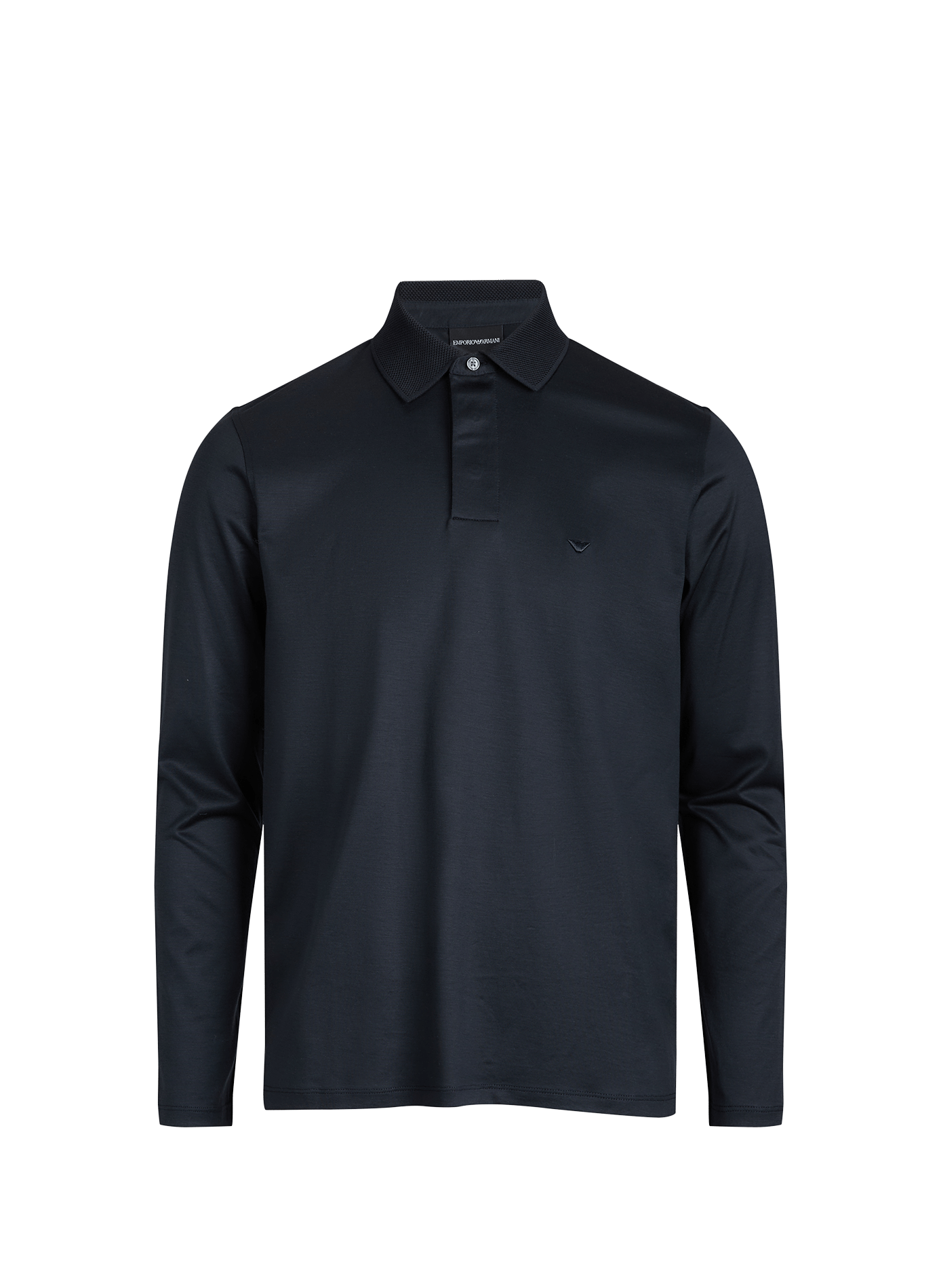 Polo uni à manches longues EMPORIO ARMANI Bleu