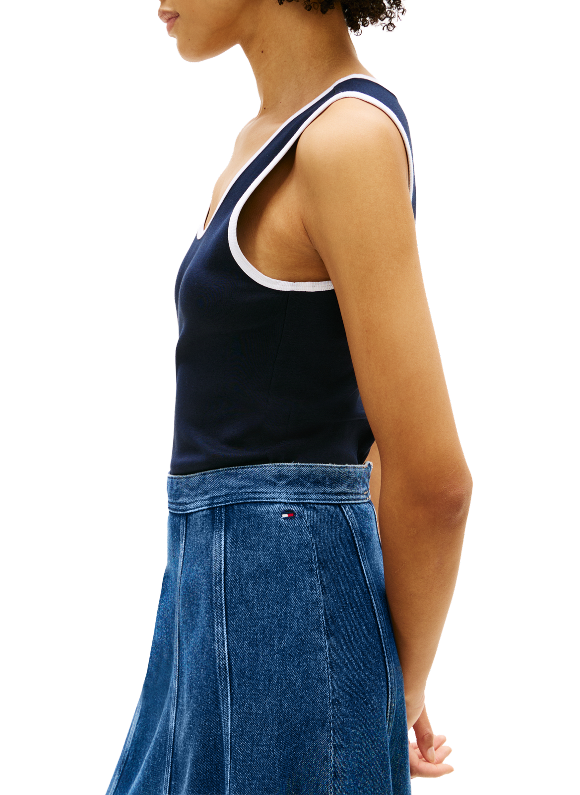 Jupe midi en jeans TOMMY HILFIGER Bleu