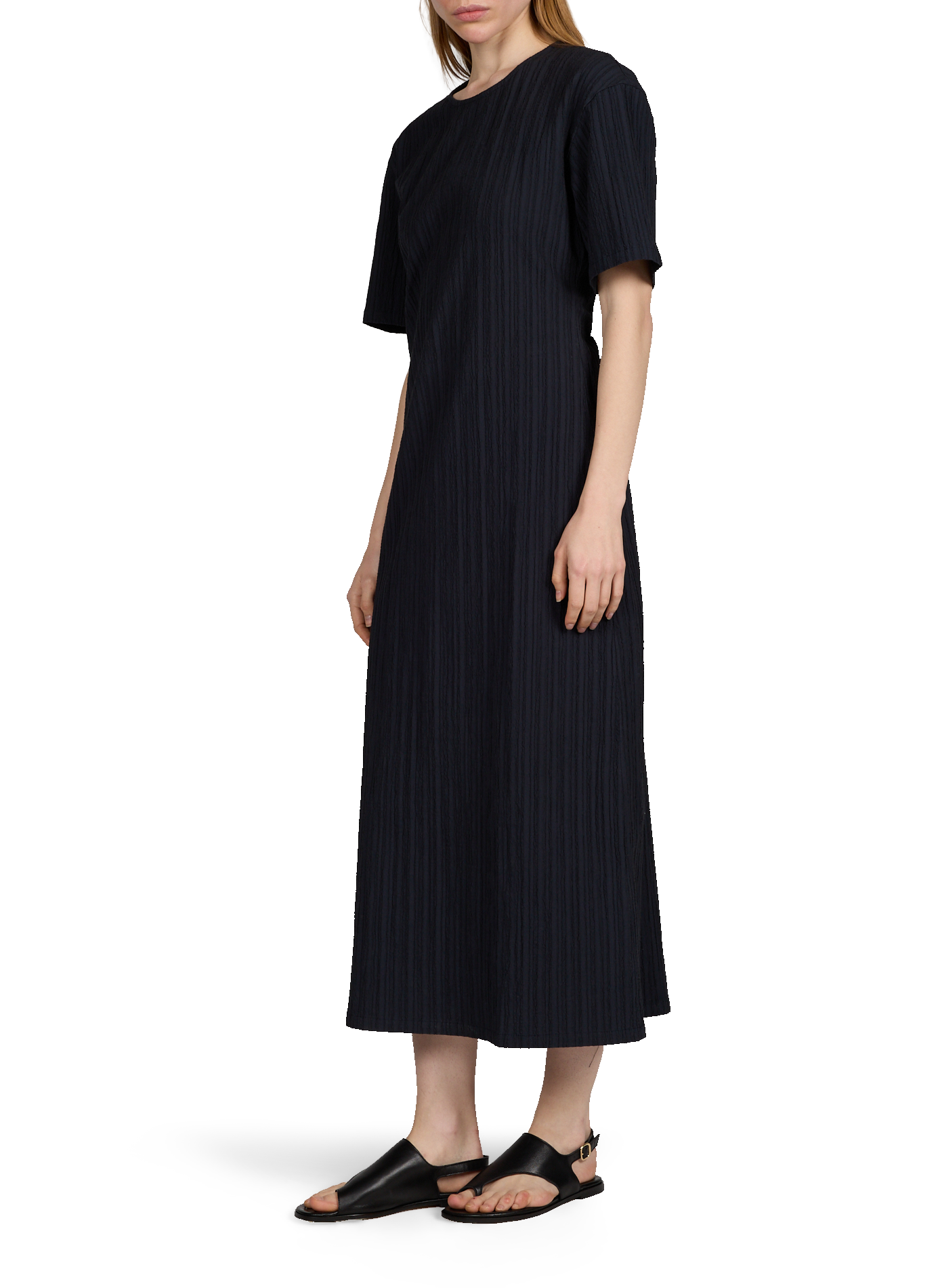 Robe longue à ouverture dos Kina en coton THINKING MU Bleu