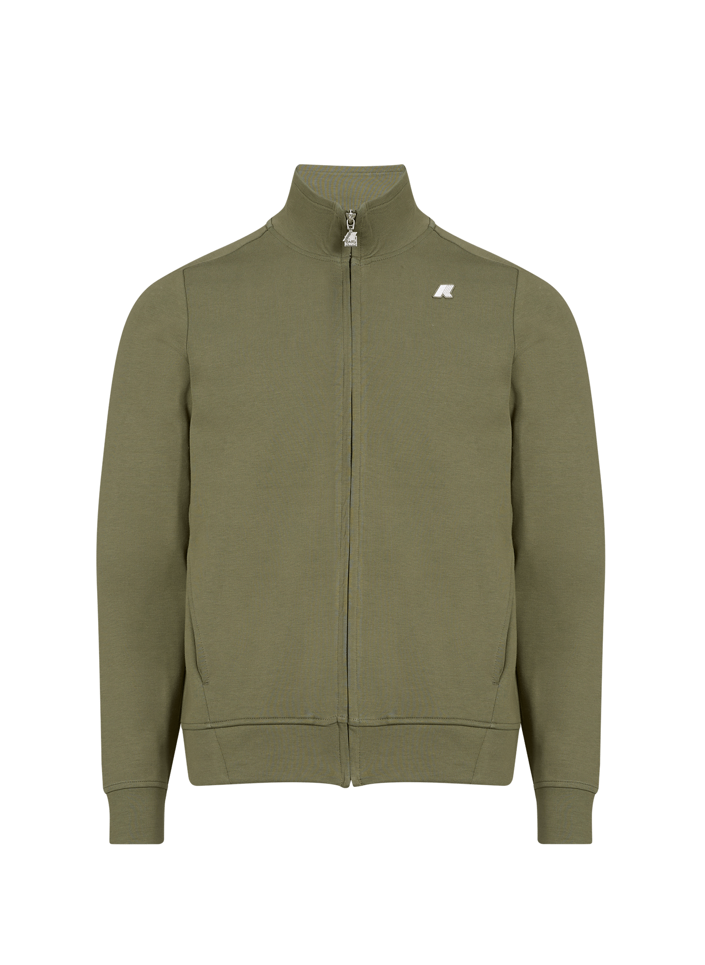 Sweat zippé à col montant en coton mélangé K-WAY Vert