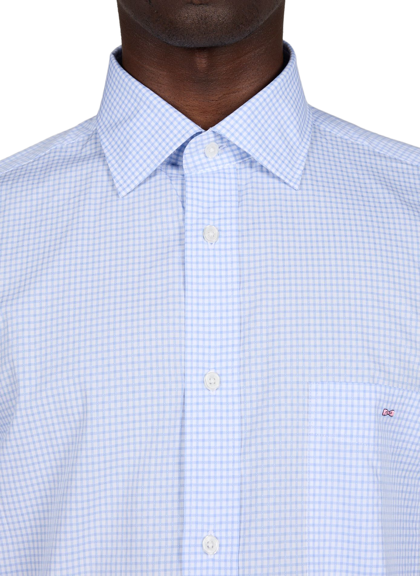 Chemise en coton dobby à carreaux EDEN PARK Bleu