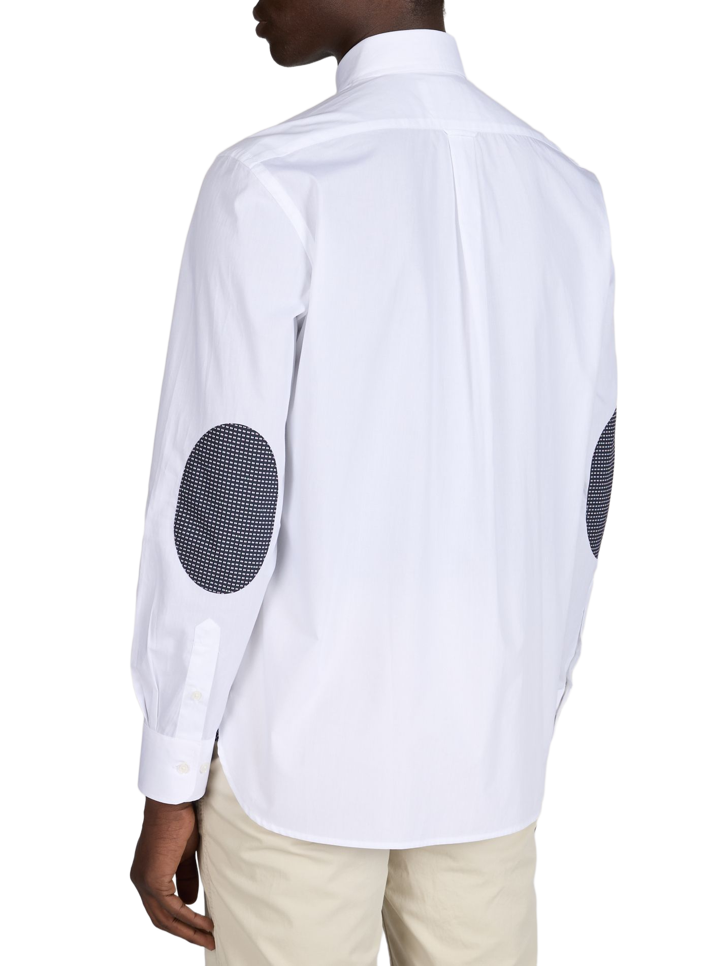 Chemise col américain à manches longues en coton EDEN PARK Blanc