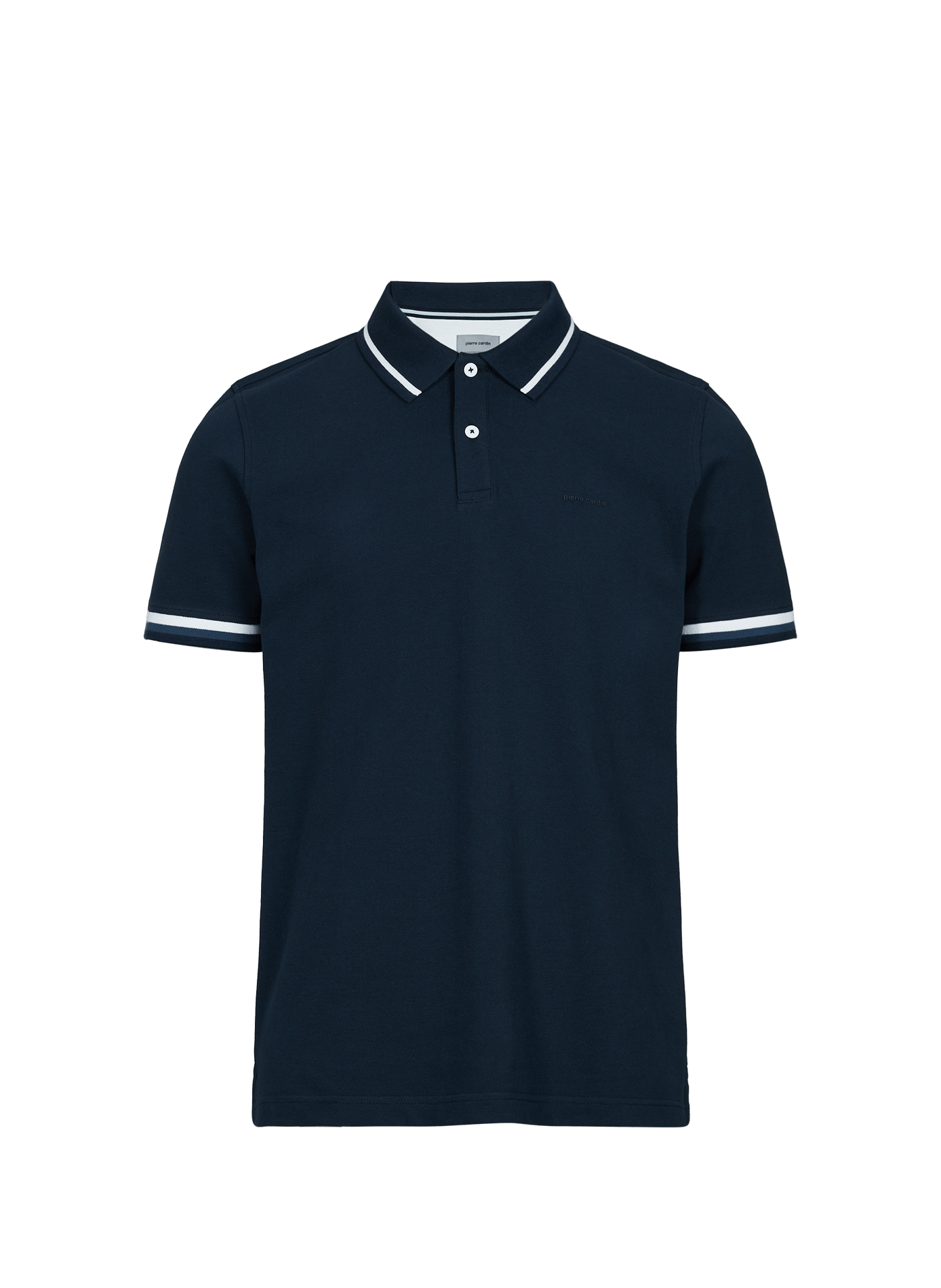 Polo à liseré contrastant en coton PIERRE CARDIN Bleu