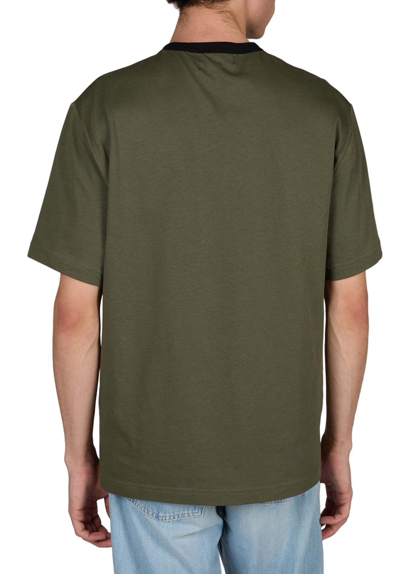 Round neck contrasting cotton t-shirt FRED PERRY Green
