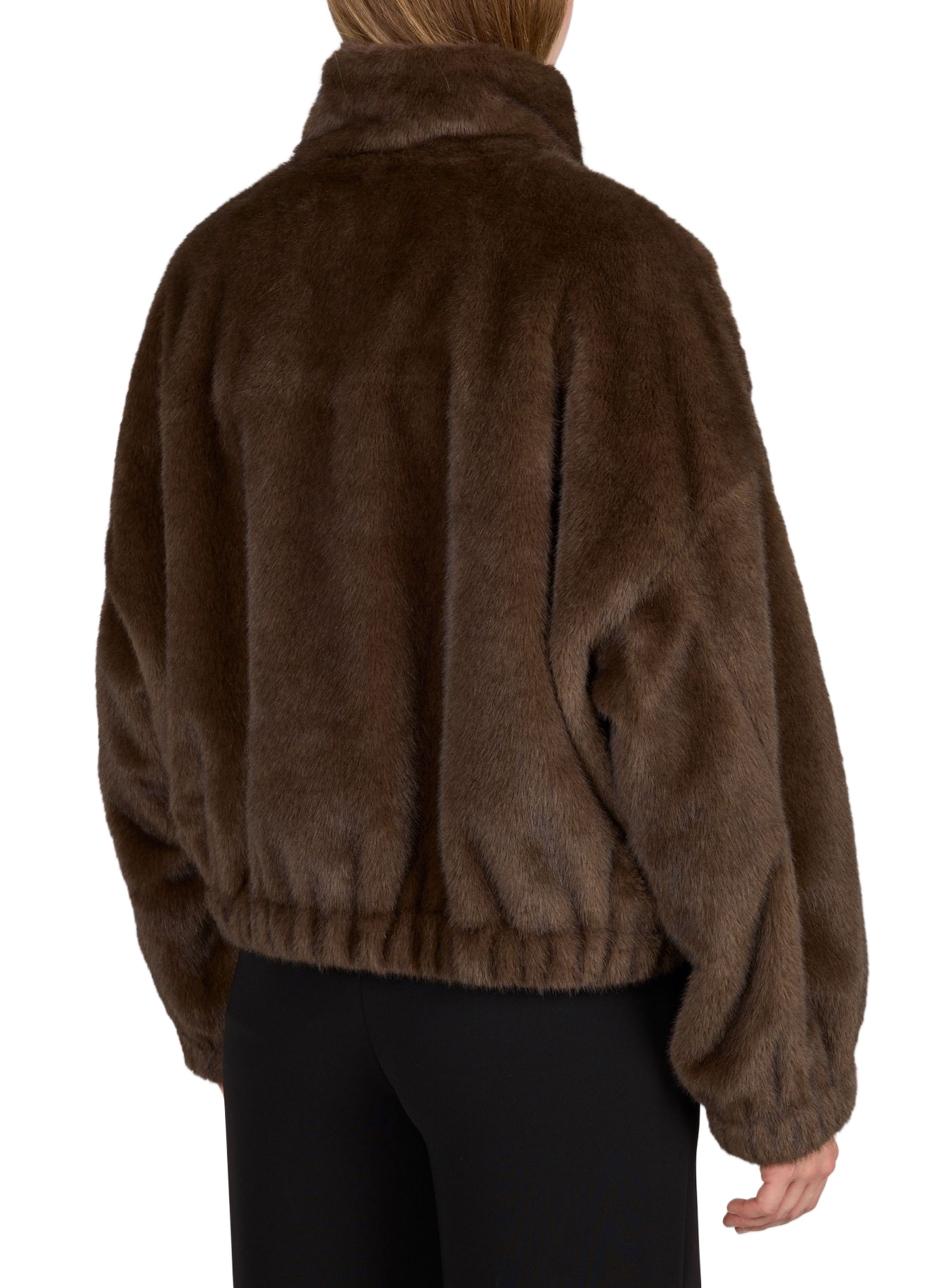 Mantel mit Stehkragen und Fell-Optik MAX MARA WEEK END Braun