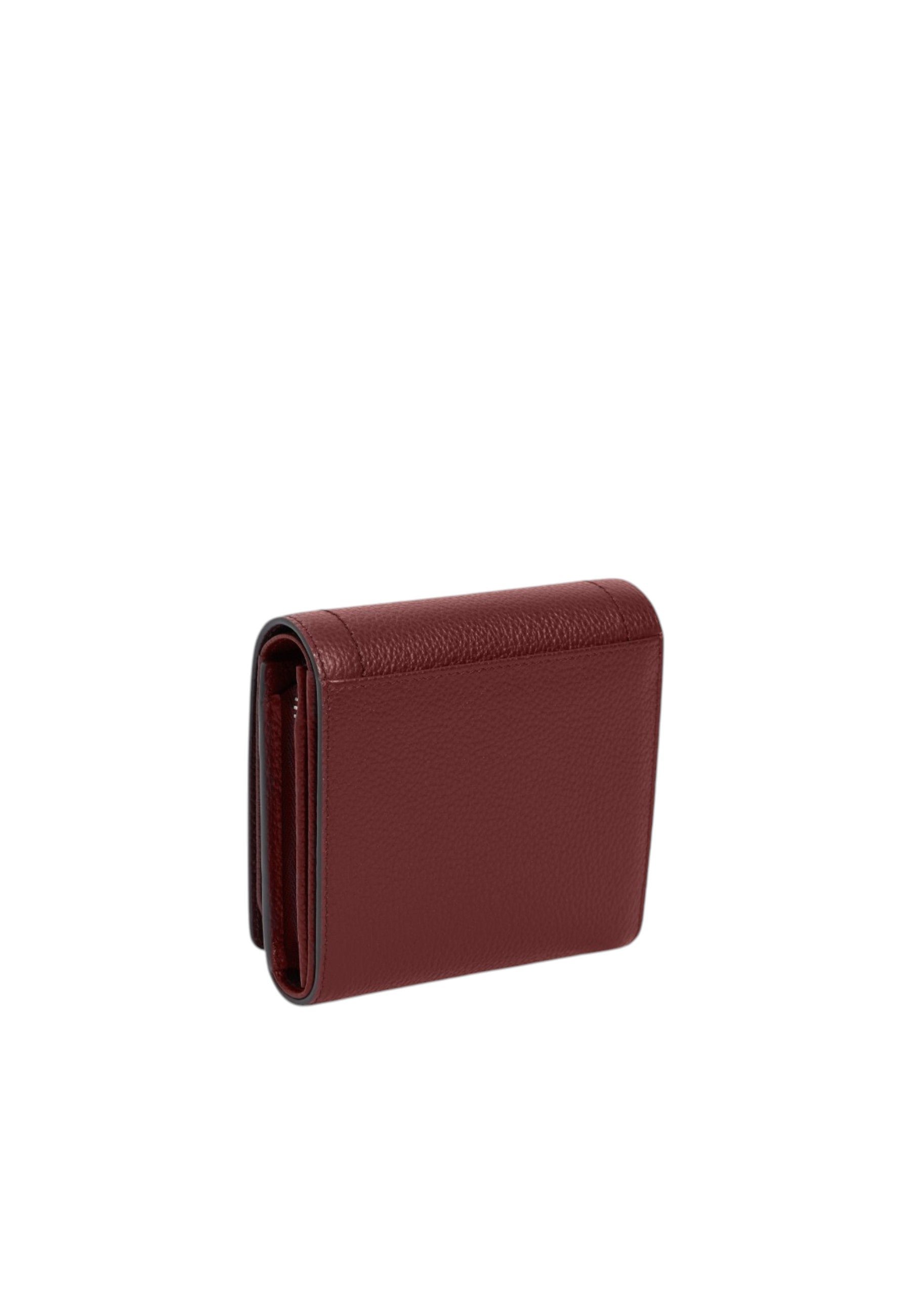Petit portefeuille à rabat louison en cuir grainé LE TANNEUR Rouge