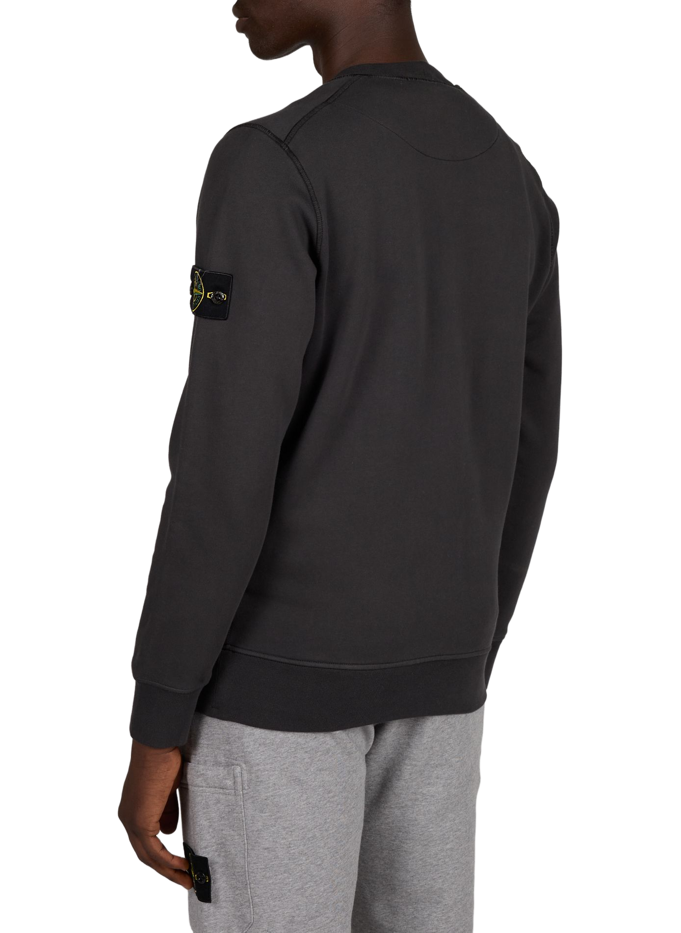 Straight round neck plain sweatshirt STONE ISLAND Grey