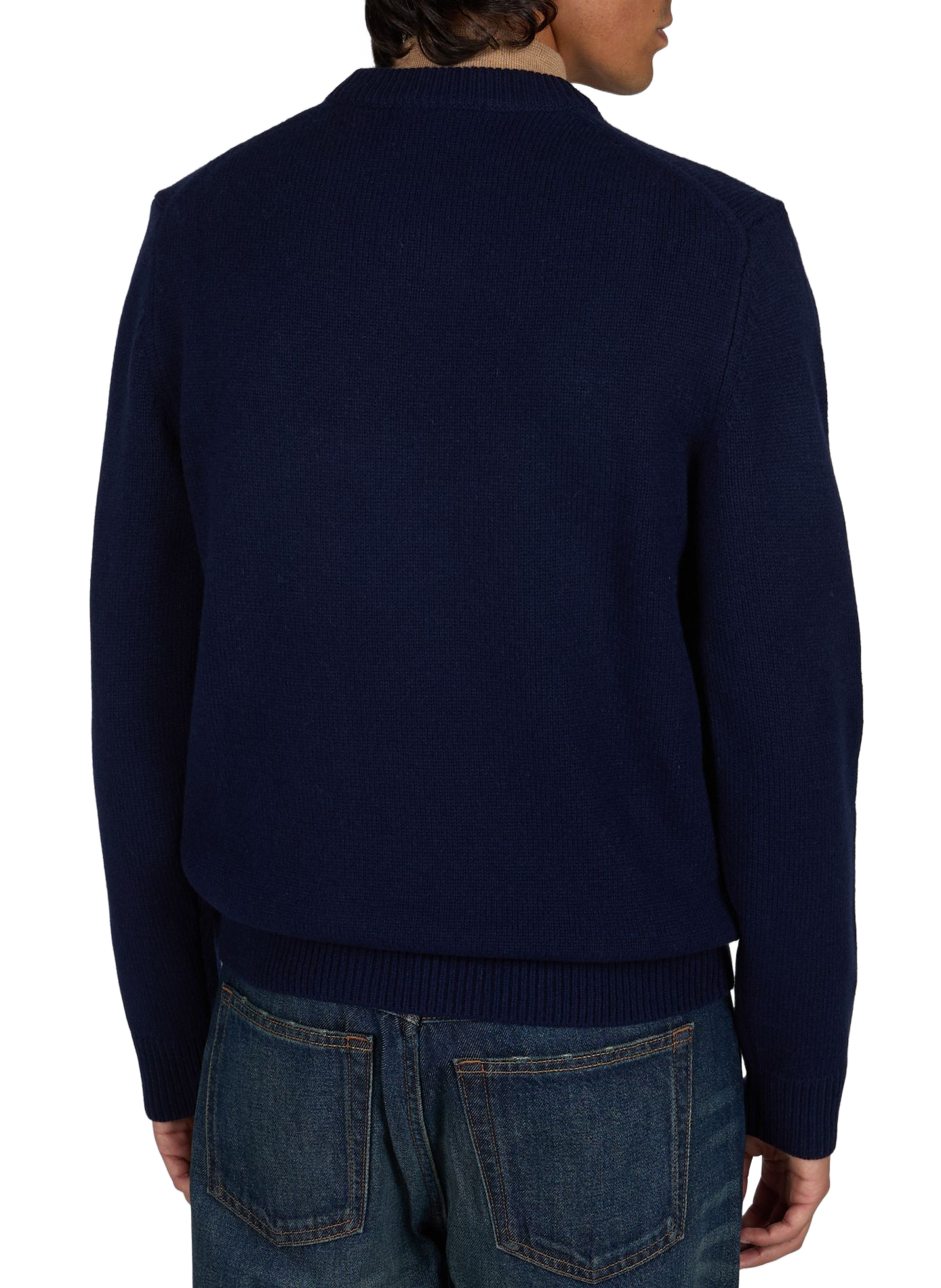 Straight round neck wool printed sweater MAISON LABICHE Blue