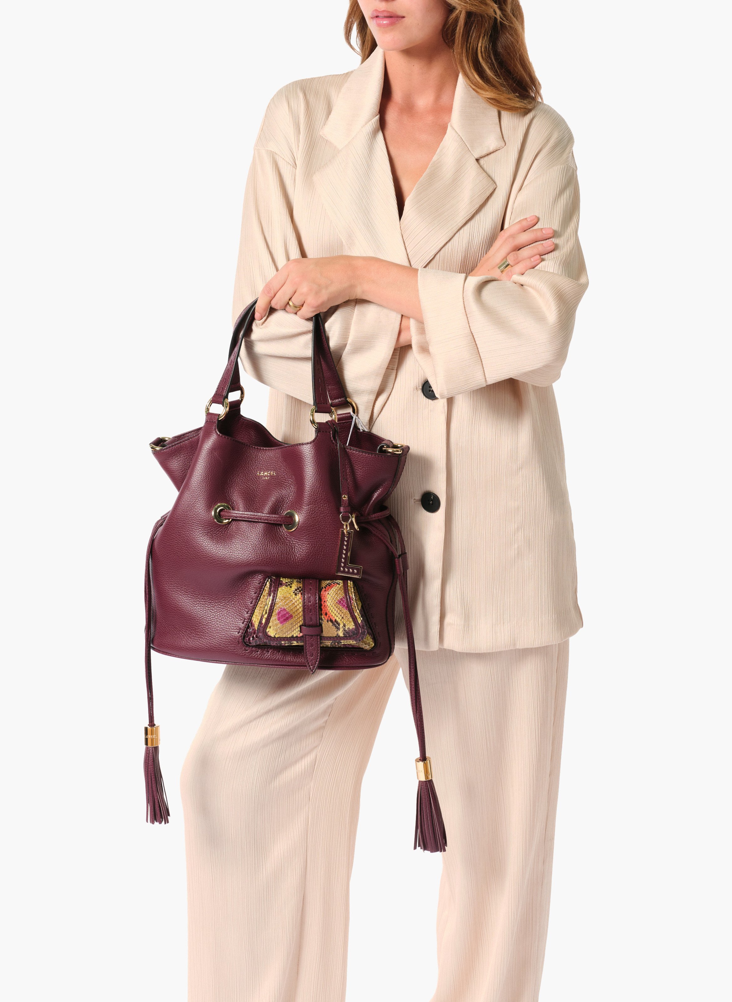 Lancel premier flirt m sac seau, multico cassis LANCEL Violet