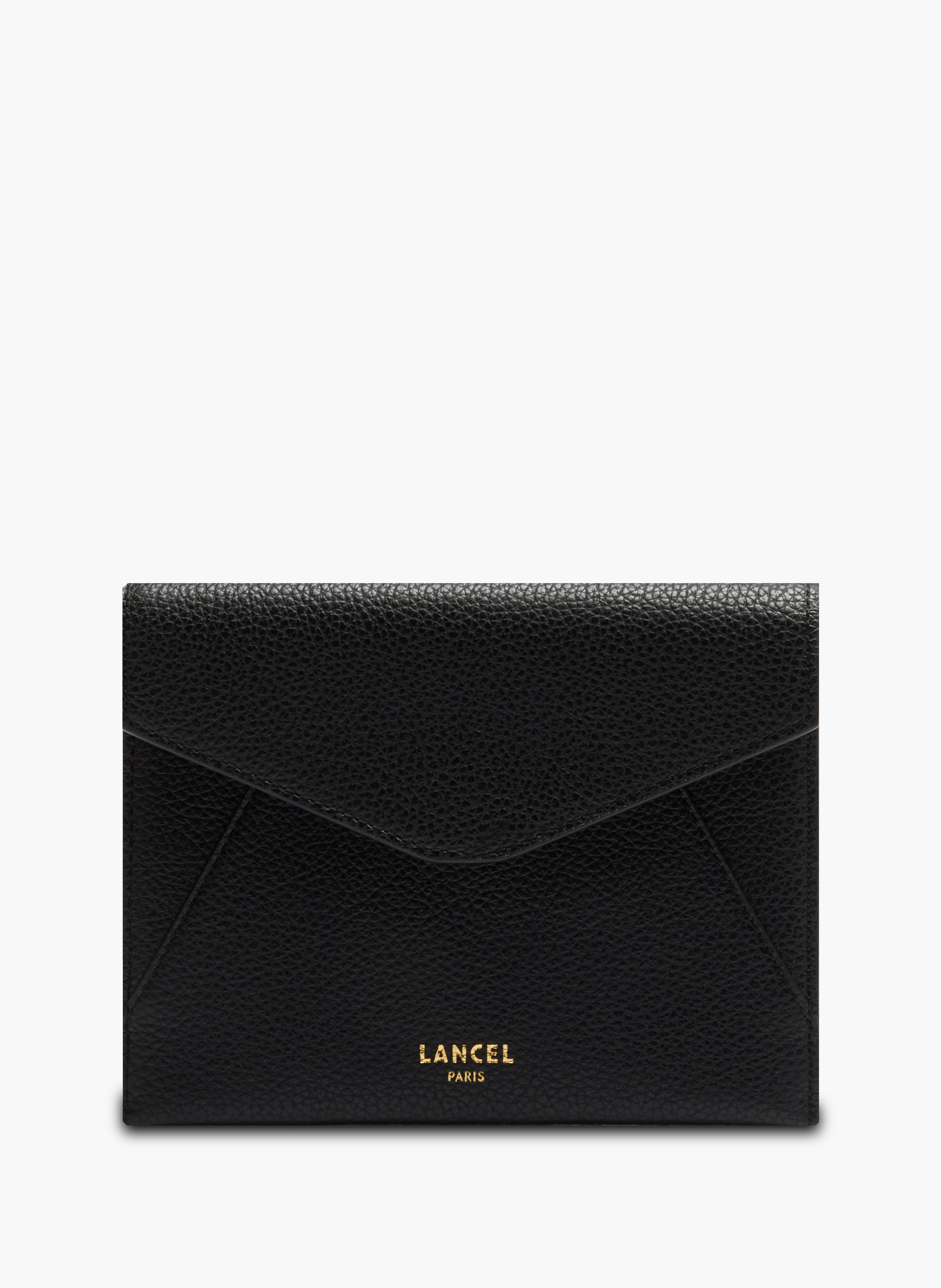 Enveloppe rabat m enveloppe de lancel en cuir LANCEL Noir