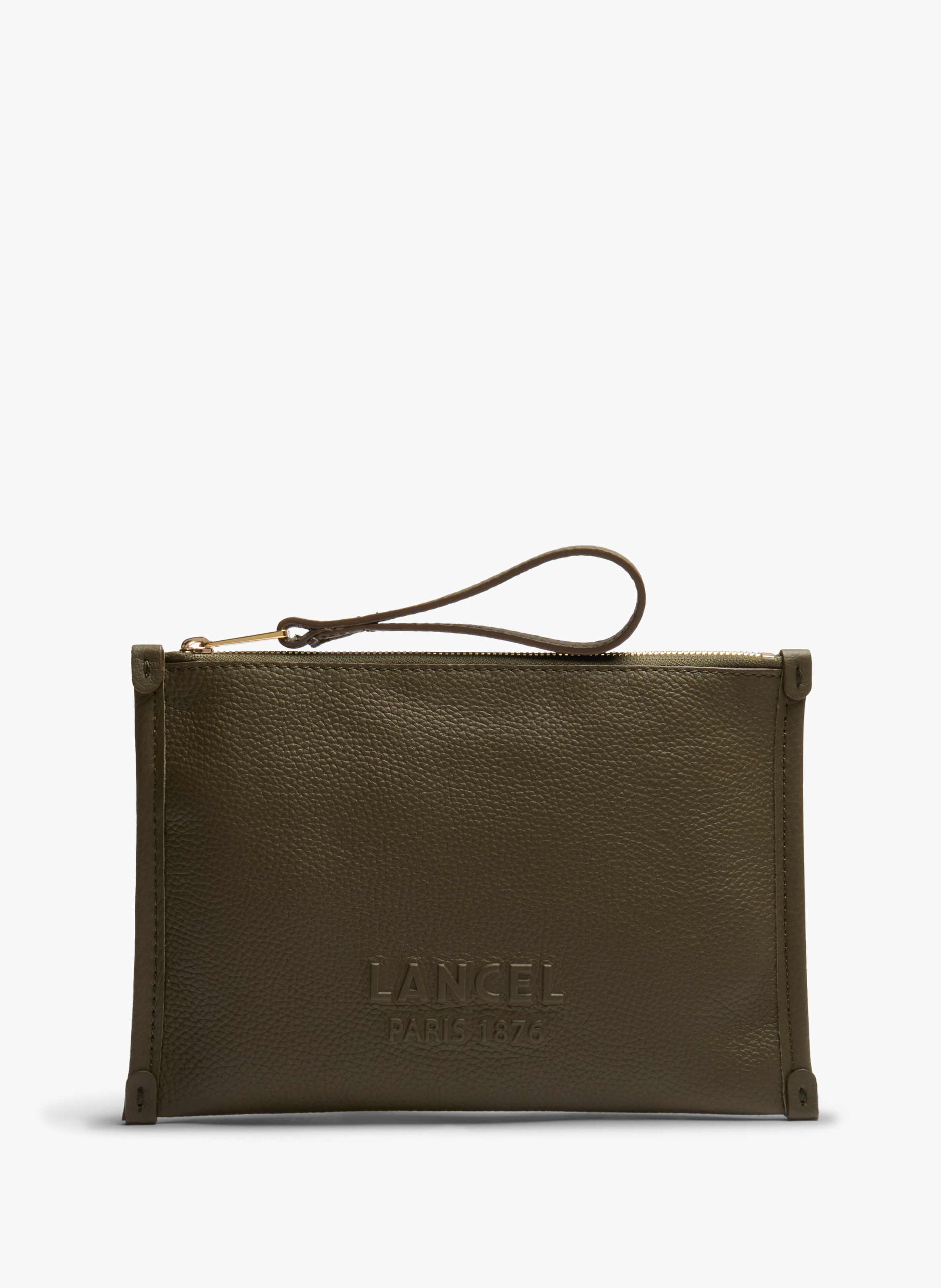 Pochette zippée s avec dragonne jour de lancel en cuir LANCEL Vert