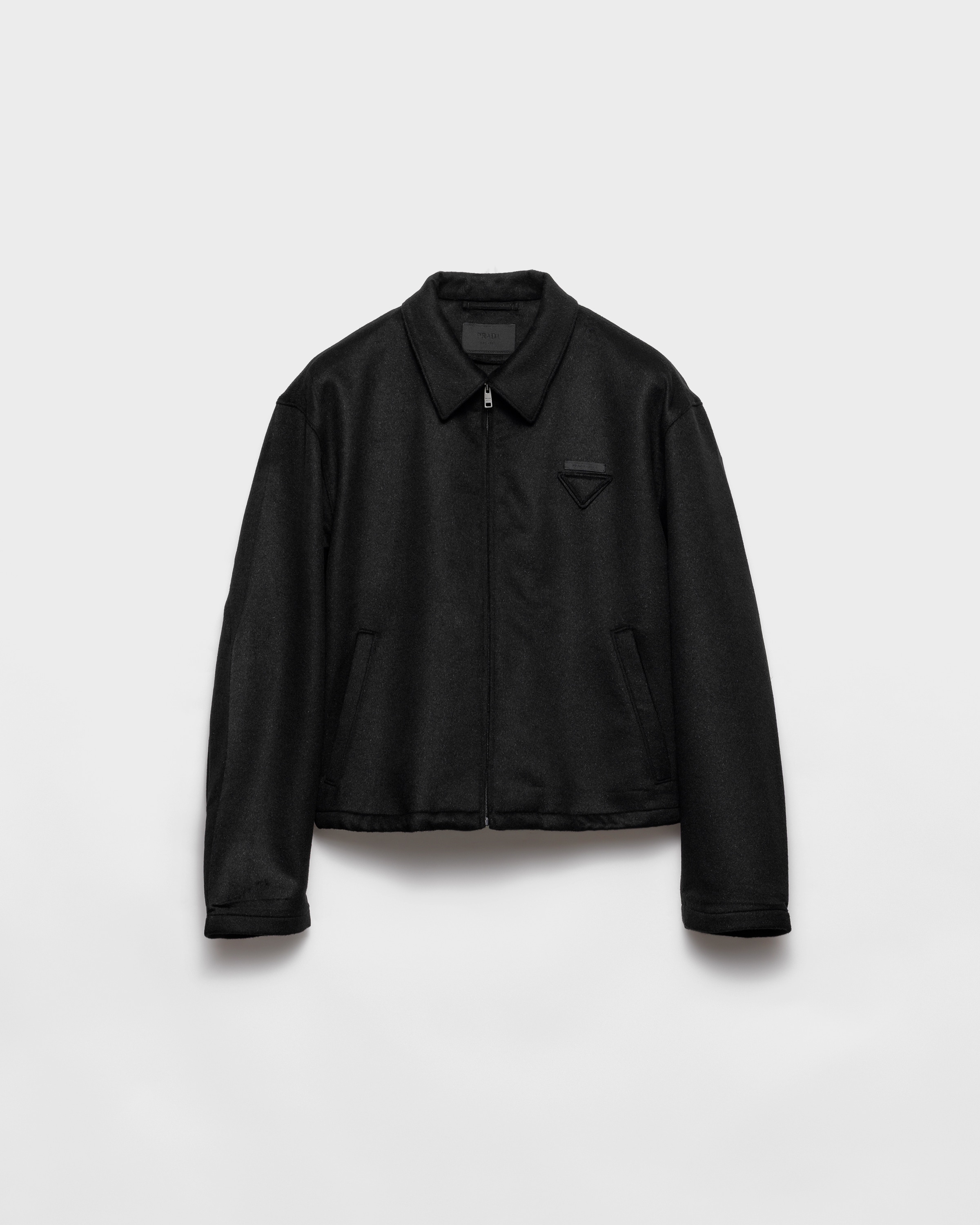 Blouson en laine mélangée PRADA Noir