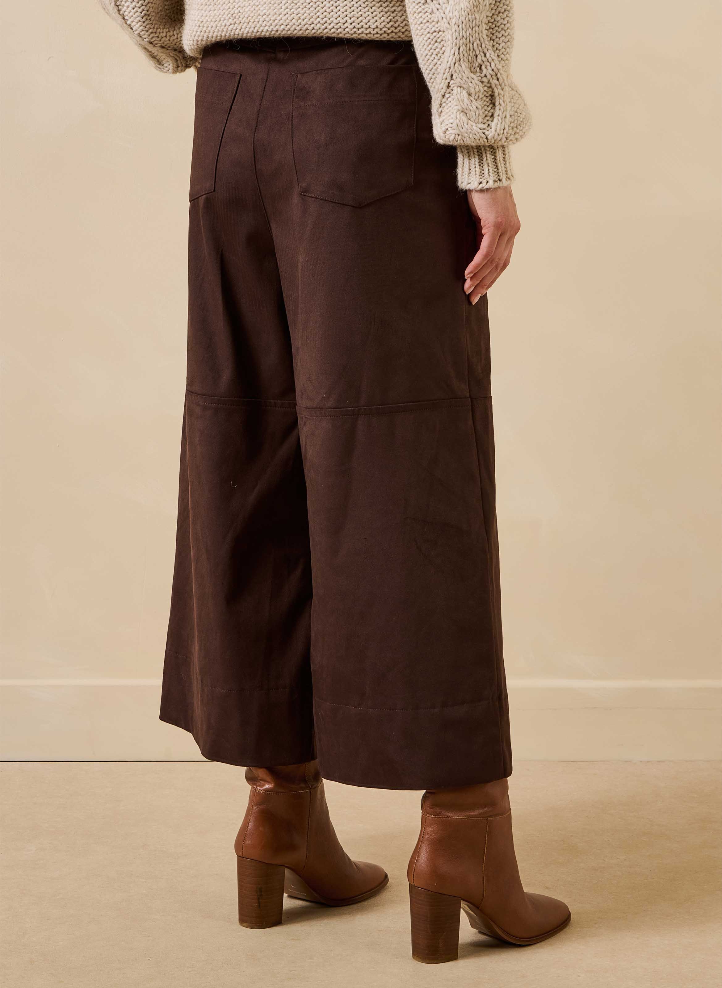 Wijde hoge taille broek LA FEE MARABOUTEE Bruin