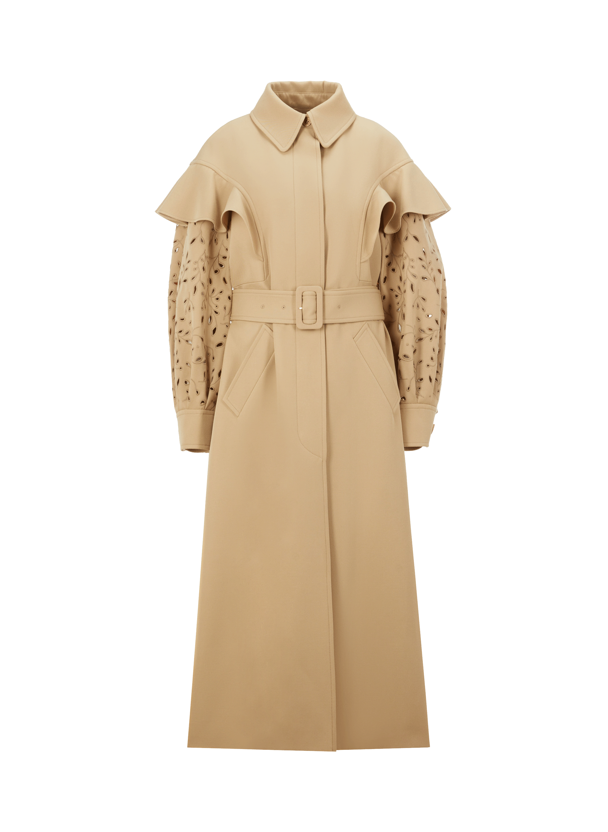 Manteau droit en laine