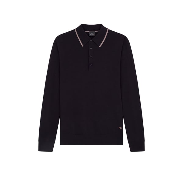 Polo en maille à manches longues