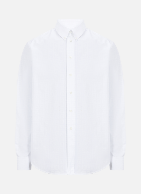 قميص قطن مونوغرام باللون الأبيض من جيفنشي 