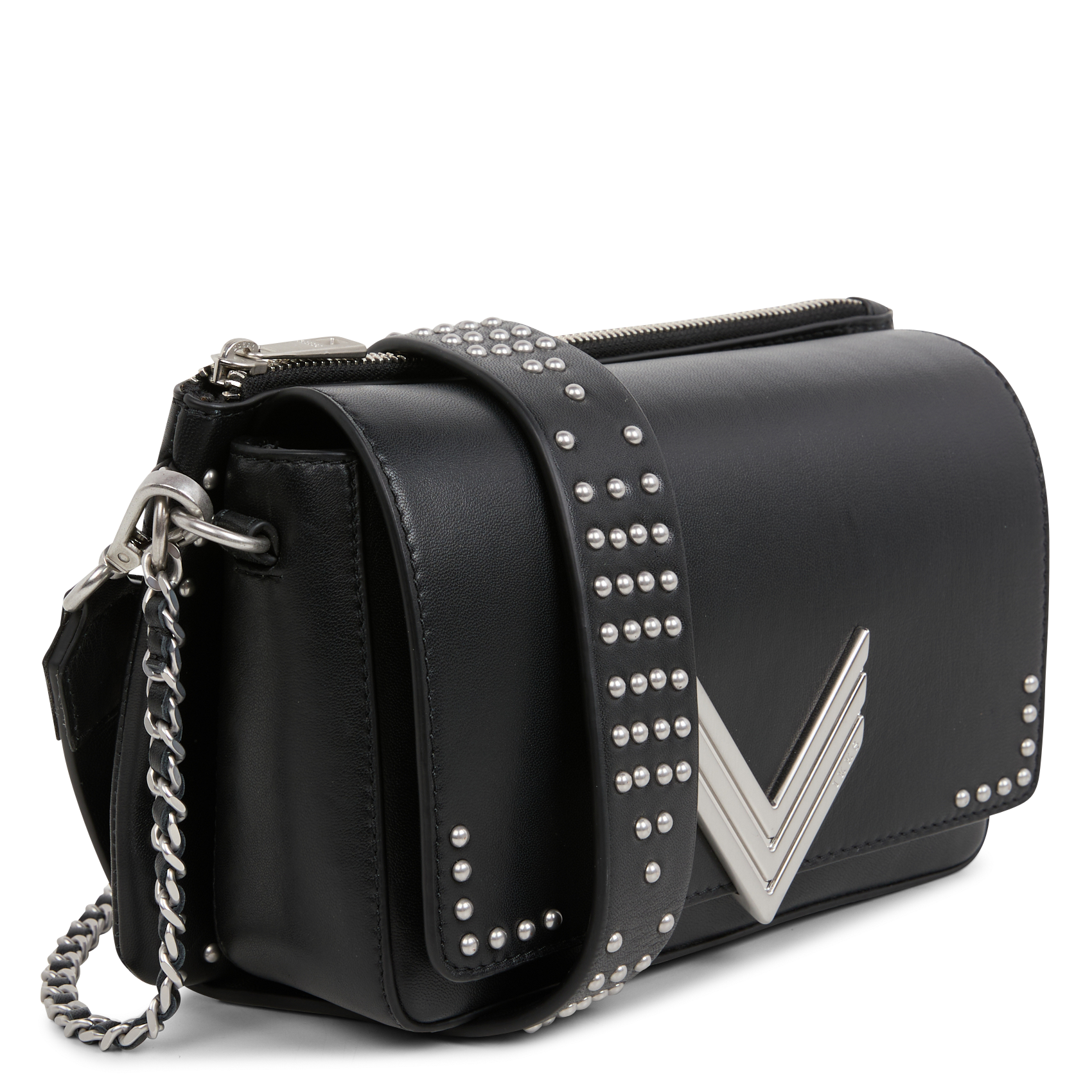 Sac bandoulière en cuir IKKS Noir