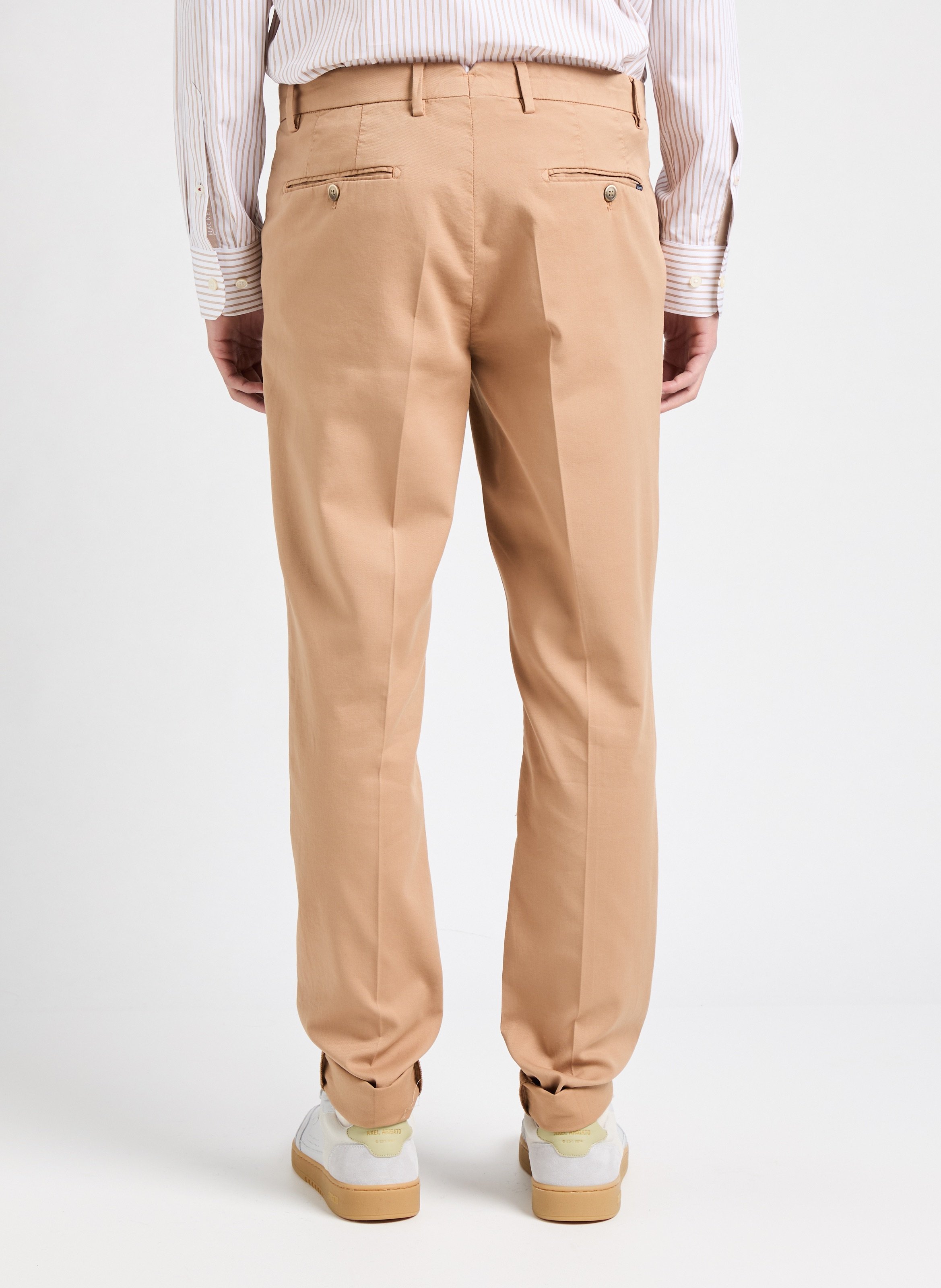 Pantalon chino en tricotine de coton HACKETT Beige
