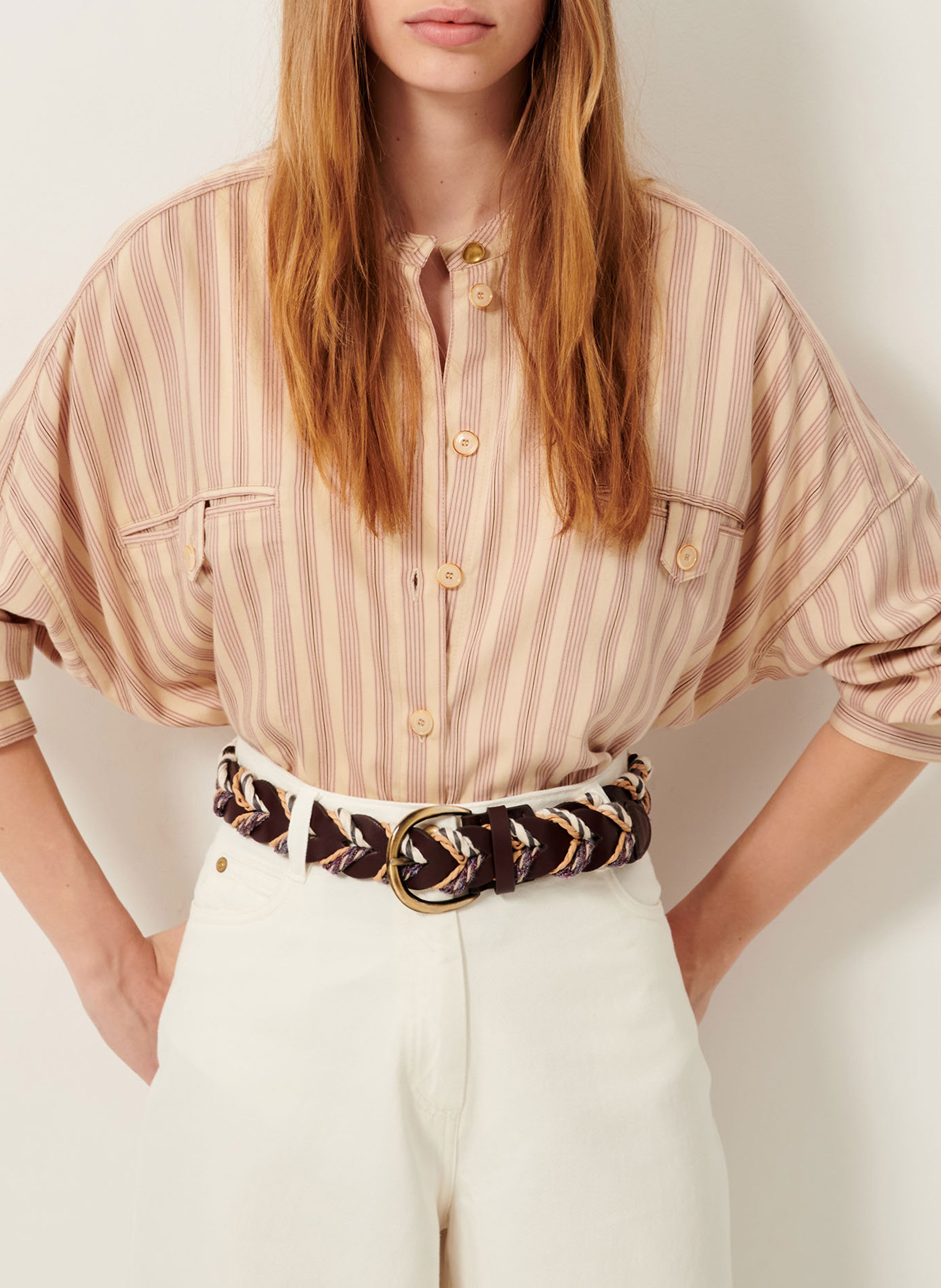 Chemise oversize col mao orregia SESSUN Rose