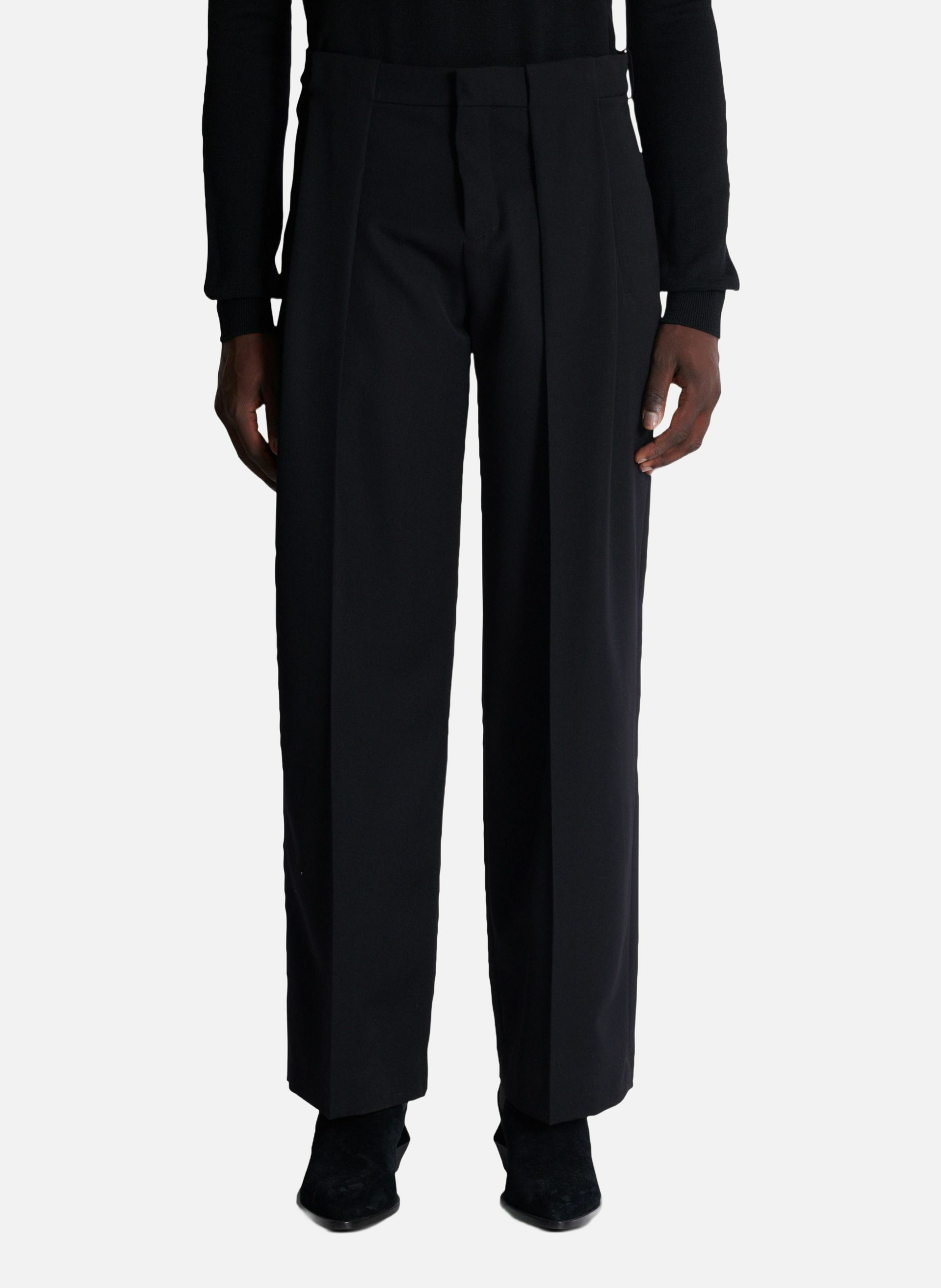 Pantalon à plis en grain de poudre BALMAIN Noir