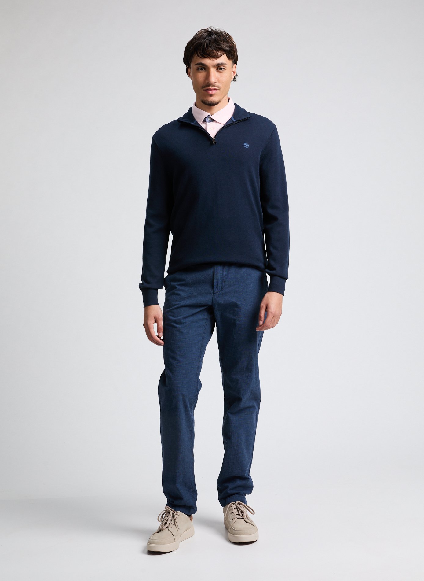 Cotton trucker collar sweater TIMBERLAND Blue