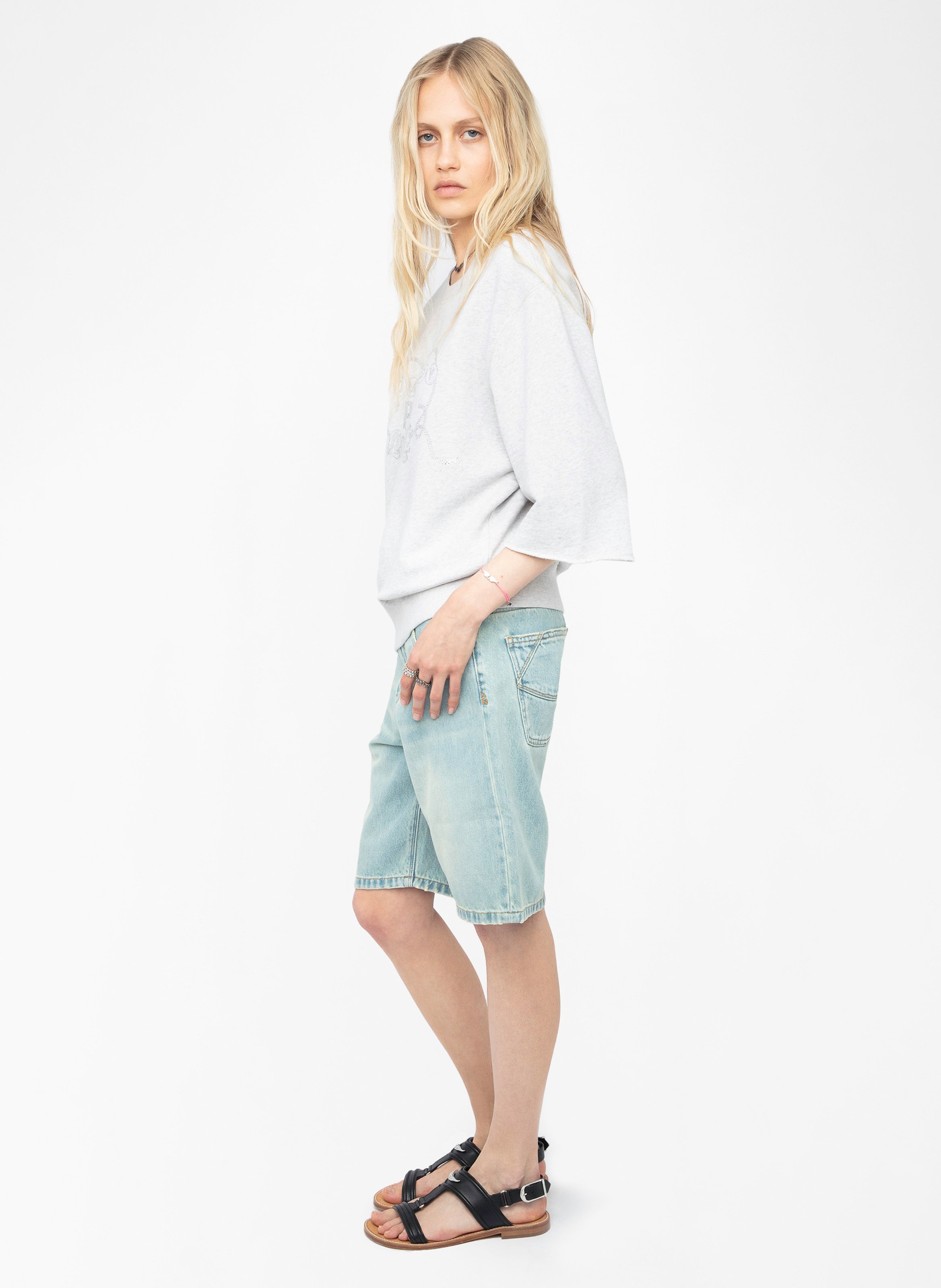 Sweat col rond en coton edmond ZADIG&VOLTAIRE Gris