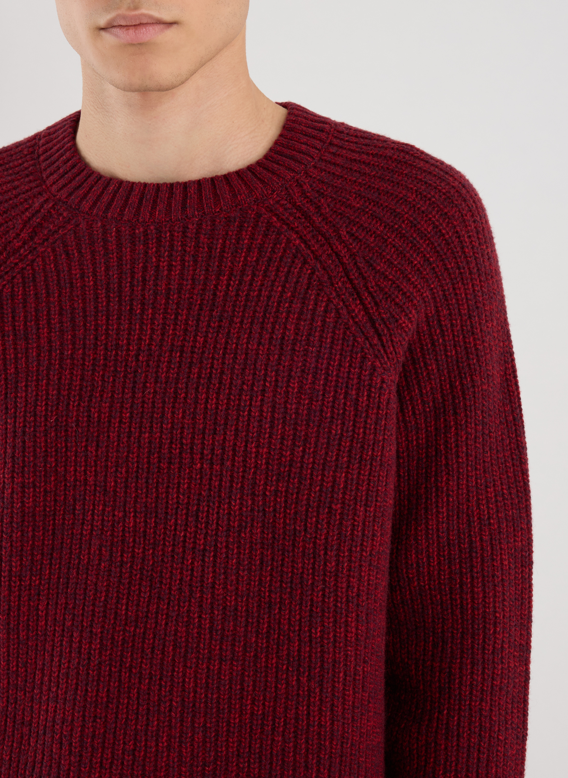 Pull Garsen col rond en laine mélangée SAISON 1865 Rouge