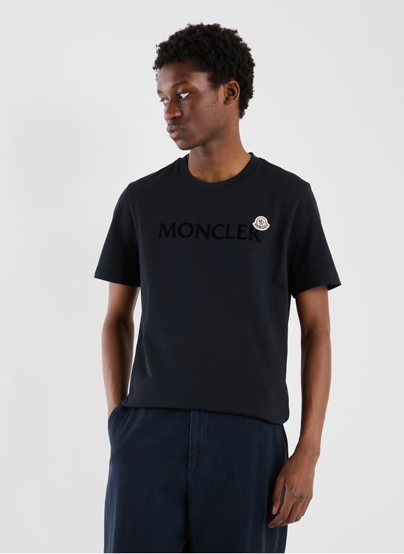 T-shirt à logo en coton Bleu by MONCLER MONCLER T-shirt à logo en coton Bleu