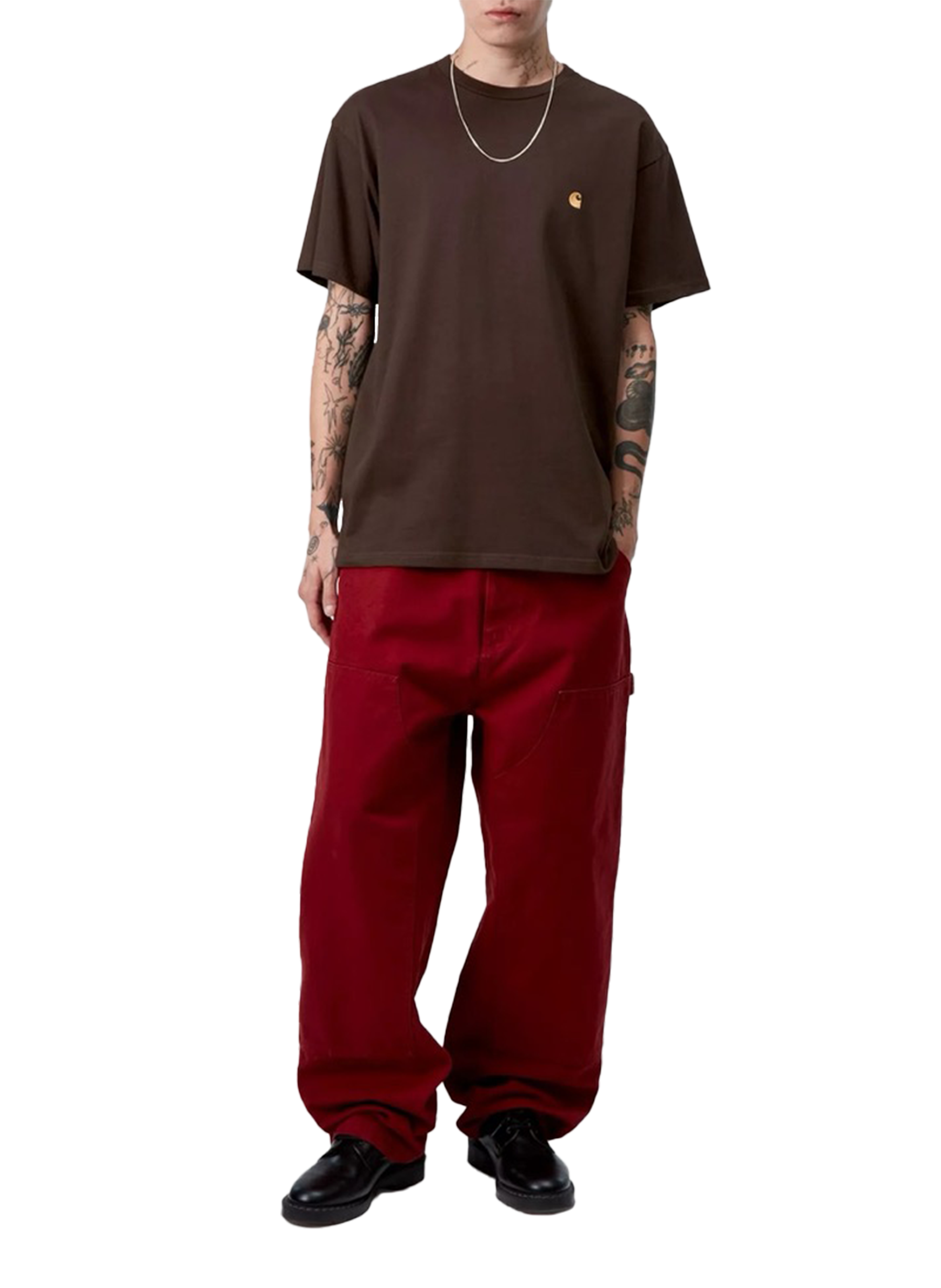 Straight-fit cotton T-shirt CARHARTT WIP Brown