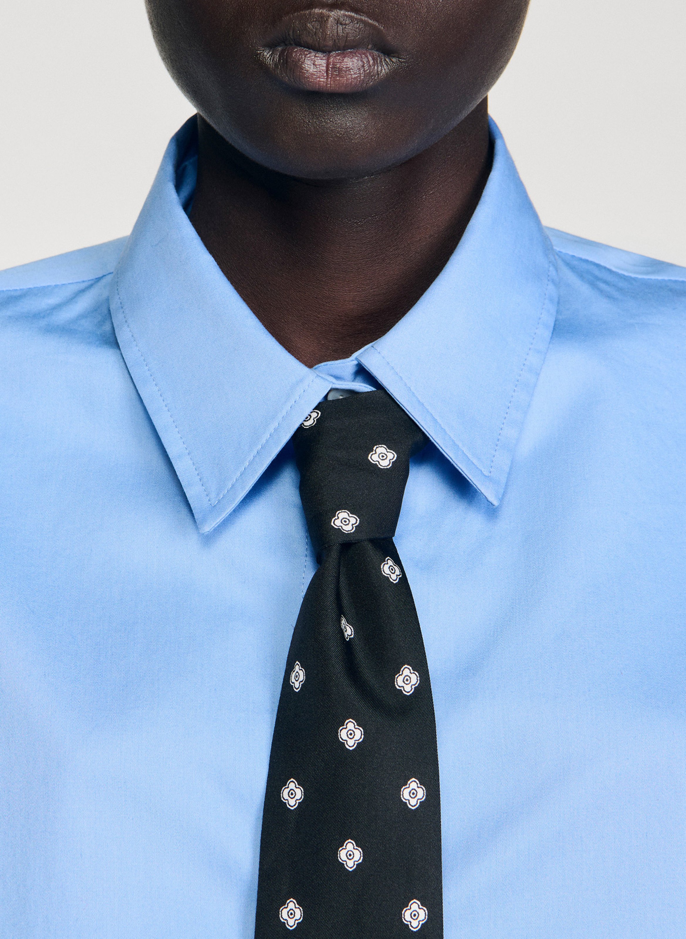 Chemise oversize en coton SANDRO Bleu