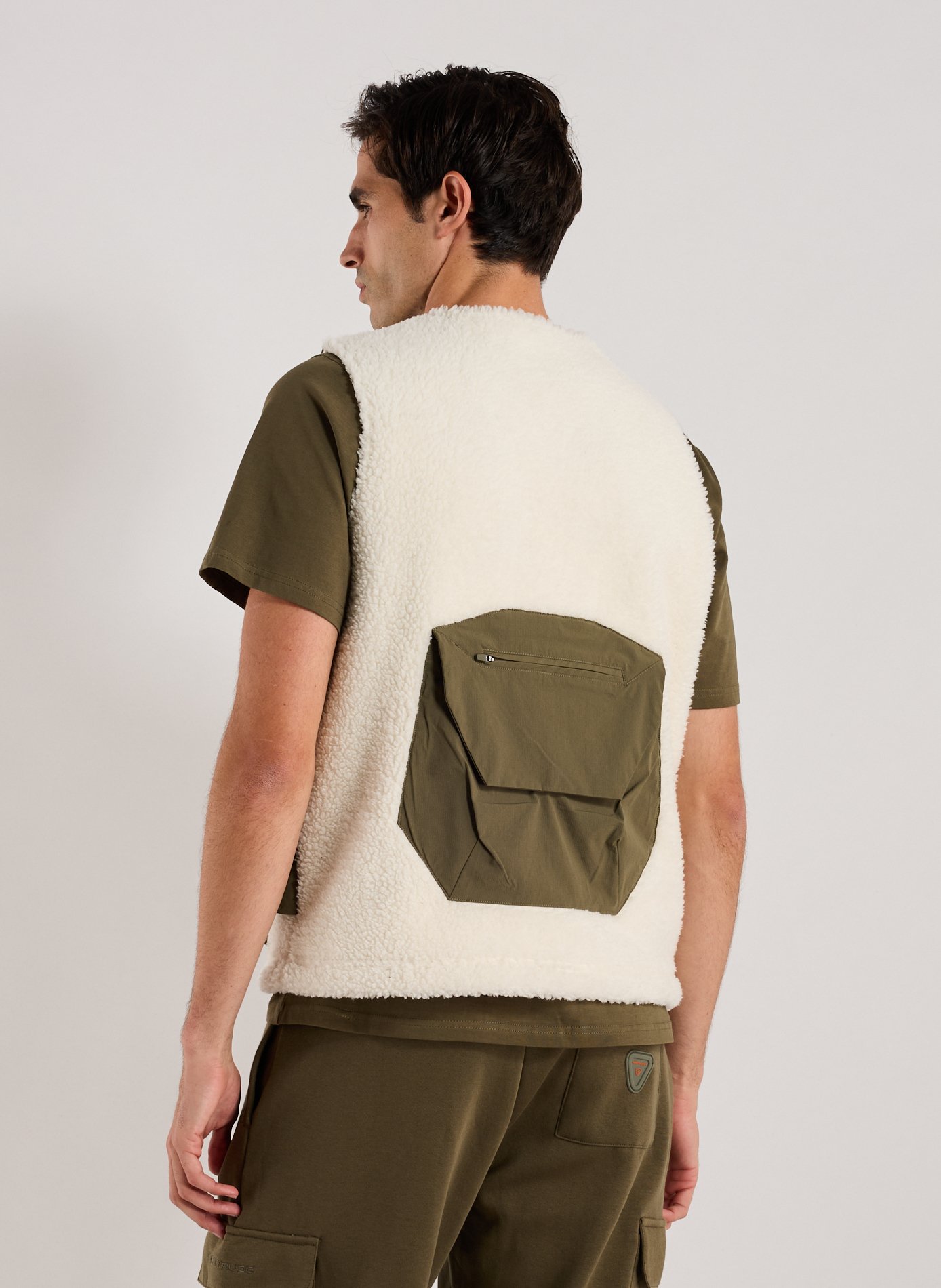 Gilet sans manches bi-matière GERTRUDE ET GASTON Blanc