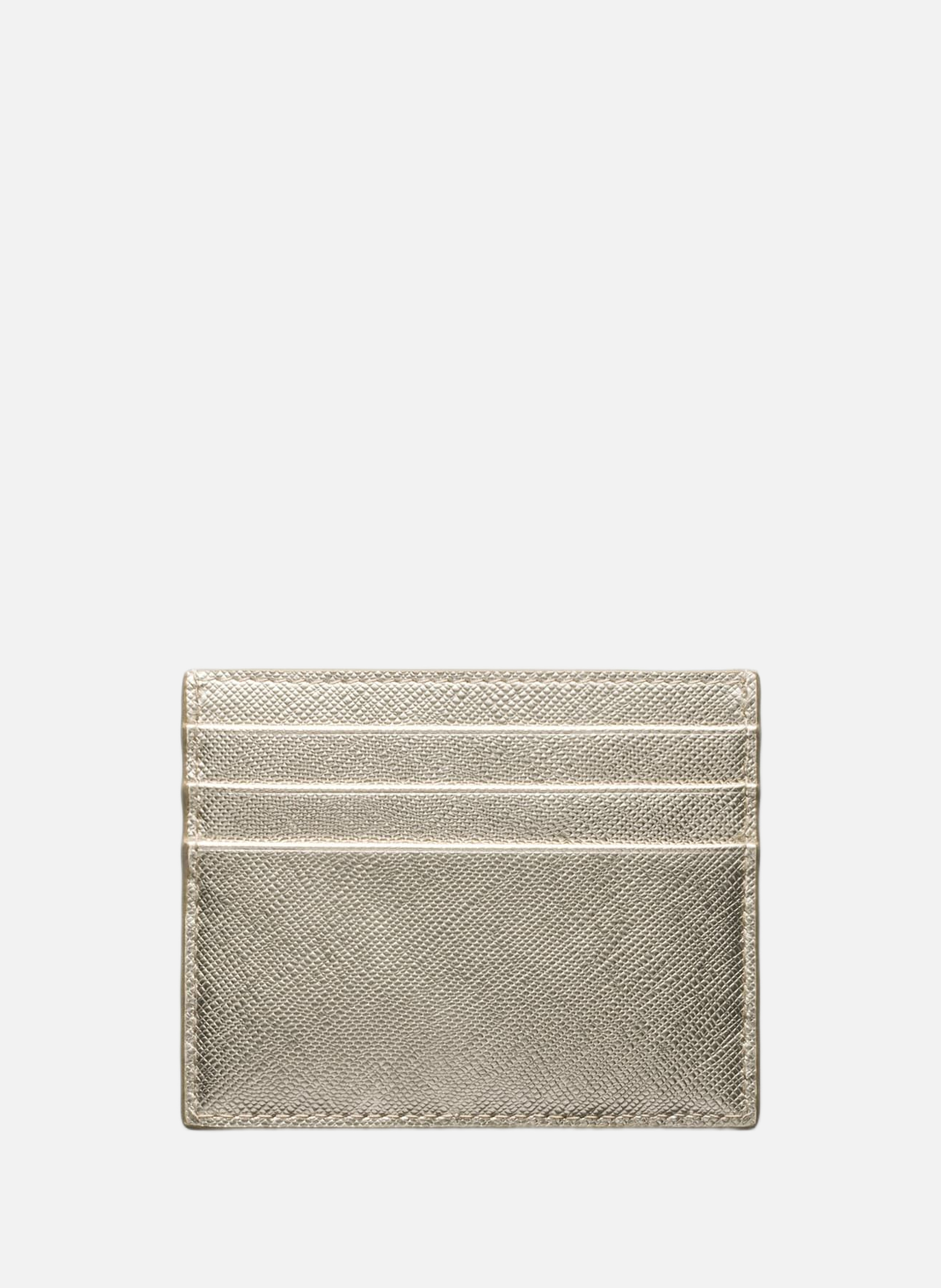 Porte-cartes en cuir saffiano PRADA Argent