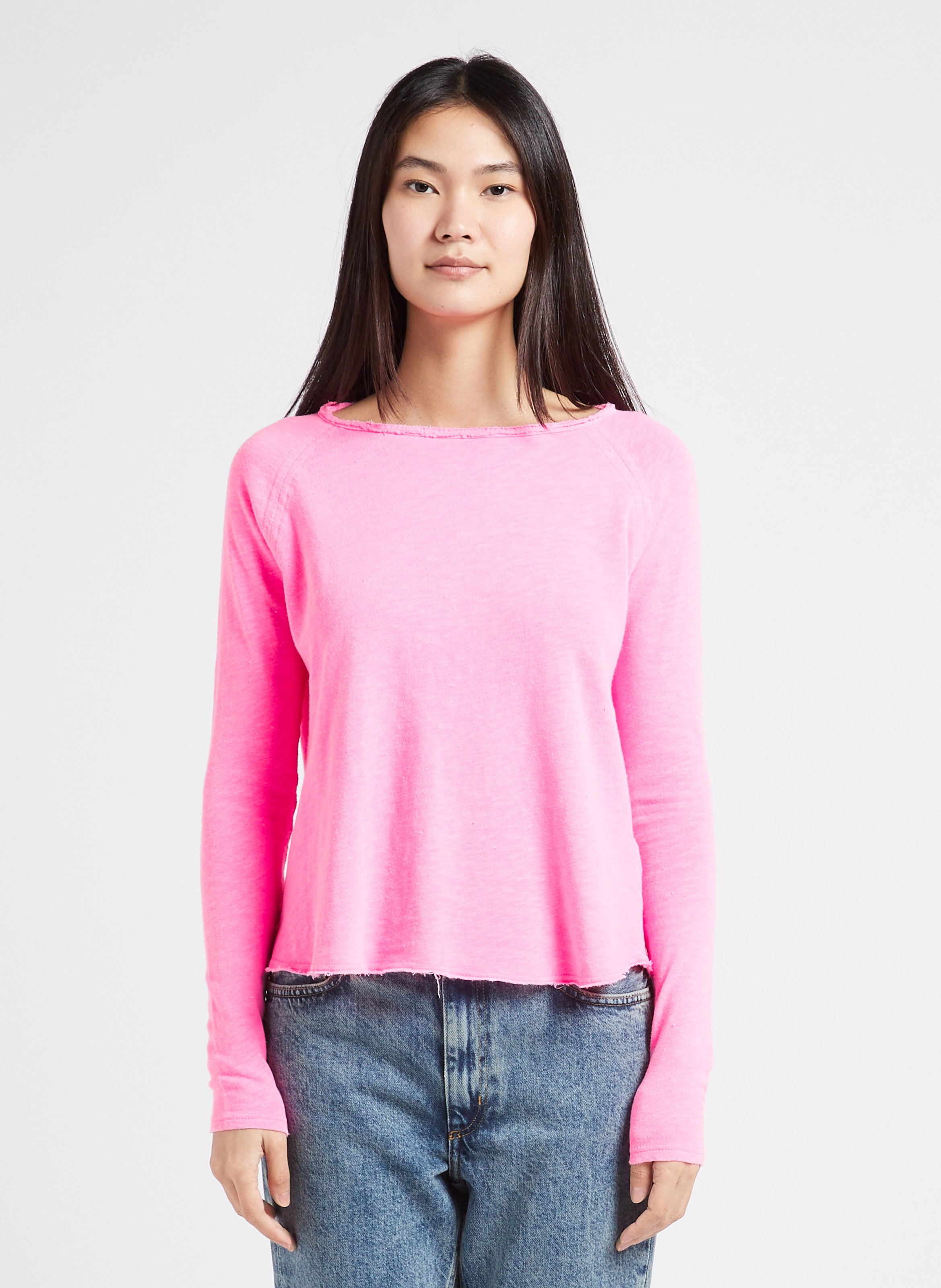 Tee-shirt à col bateau en coton sonoma AMERICAN VINTAGE Rose