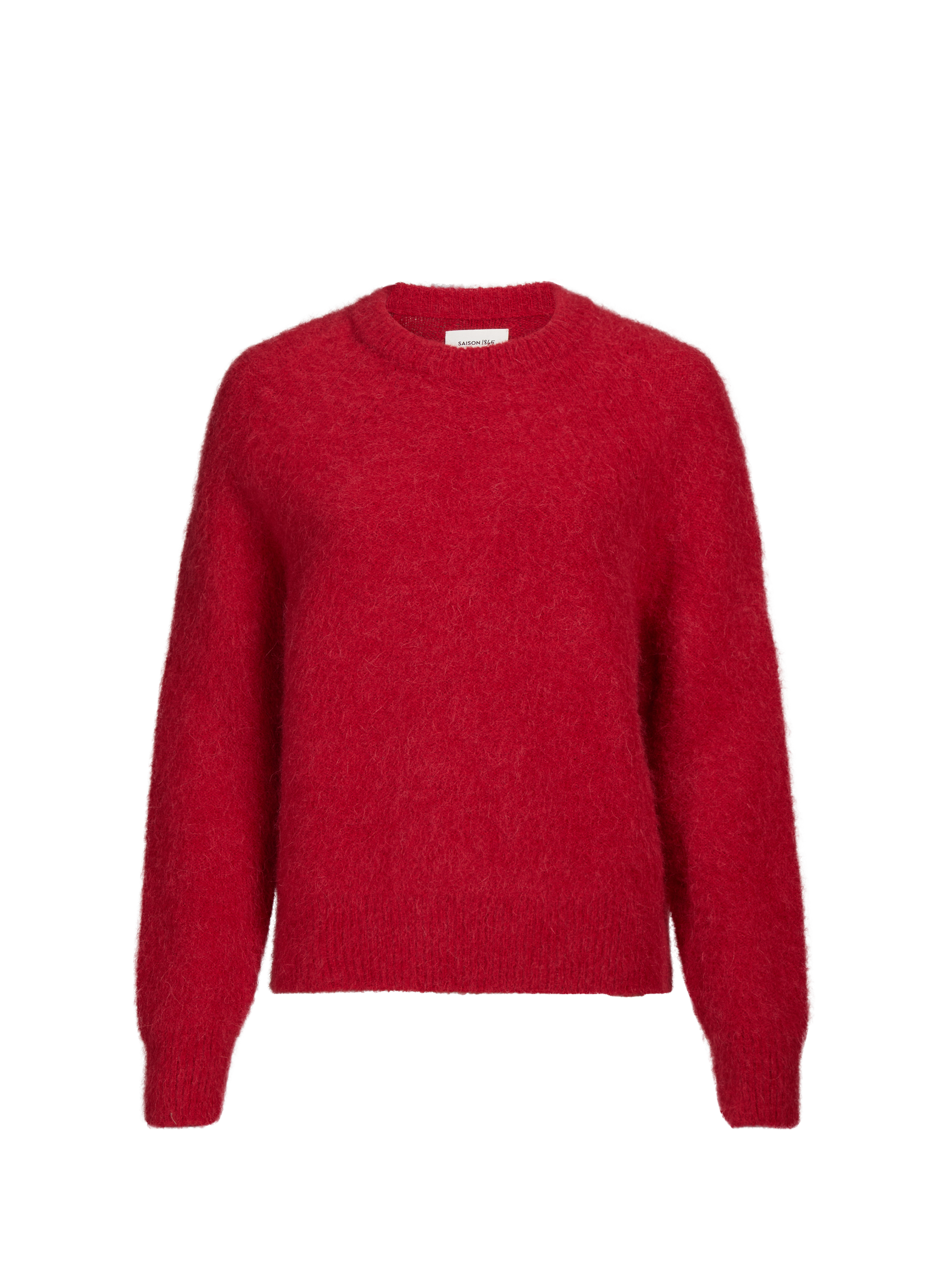 SAISON 1865 Pull col rond en laine mélangée Rouge