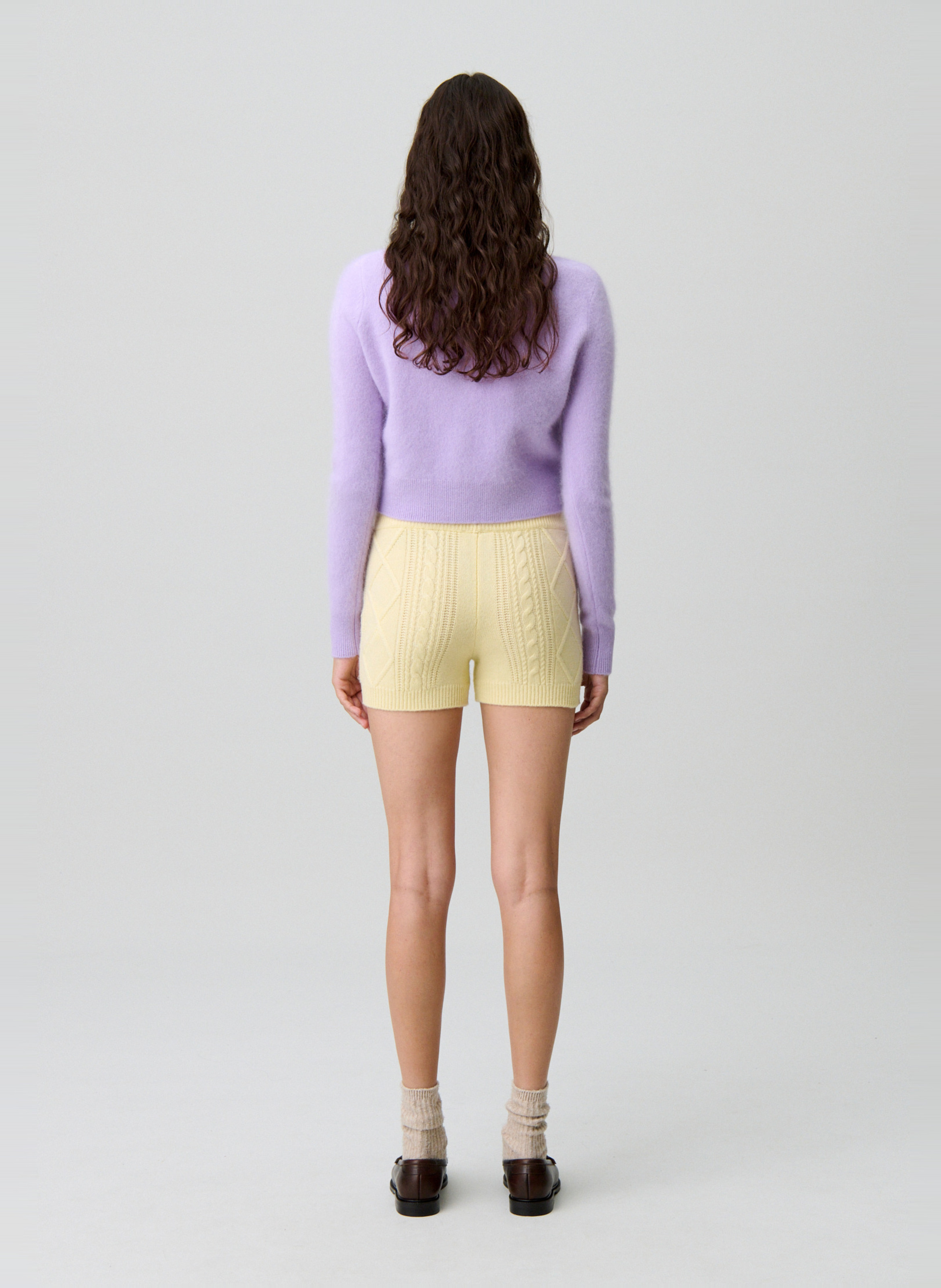 Short moulant en laine et cachemire meliha CLAUDIE PIERLOT Jaune