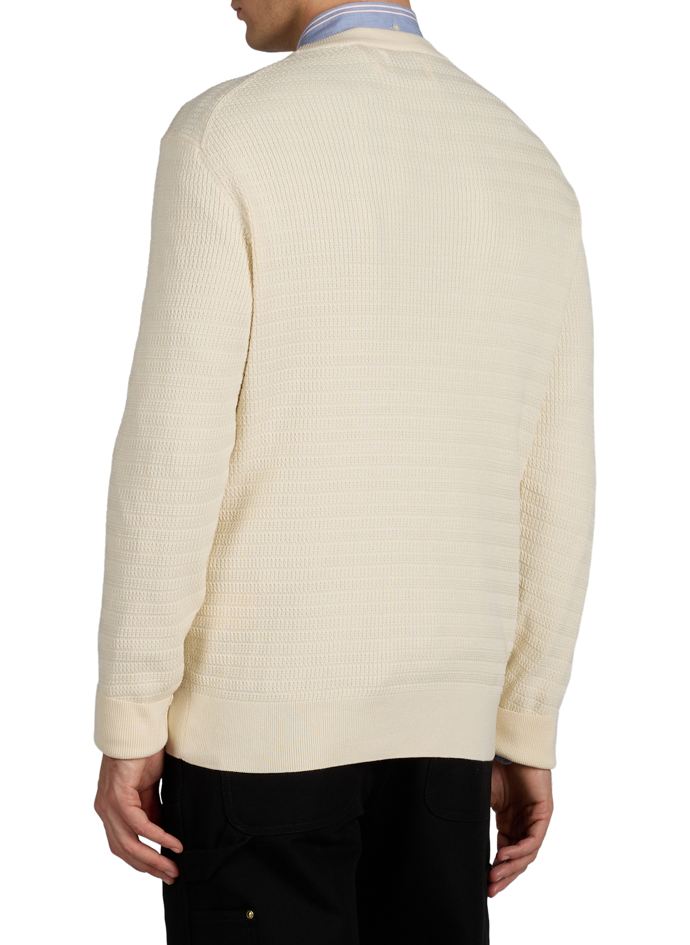 Round-neck ribbed knit cotton sweater GANT Beige
