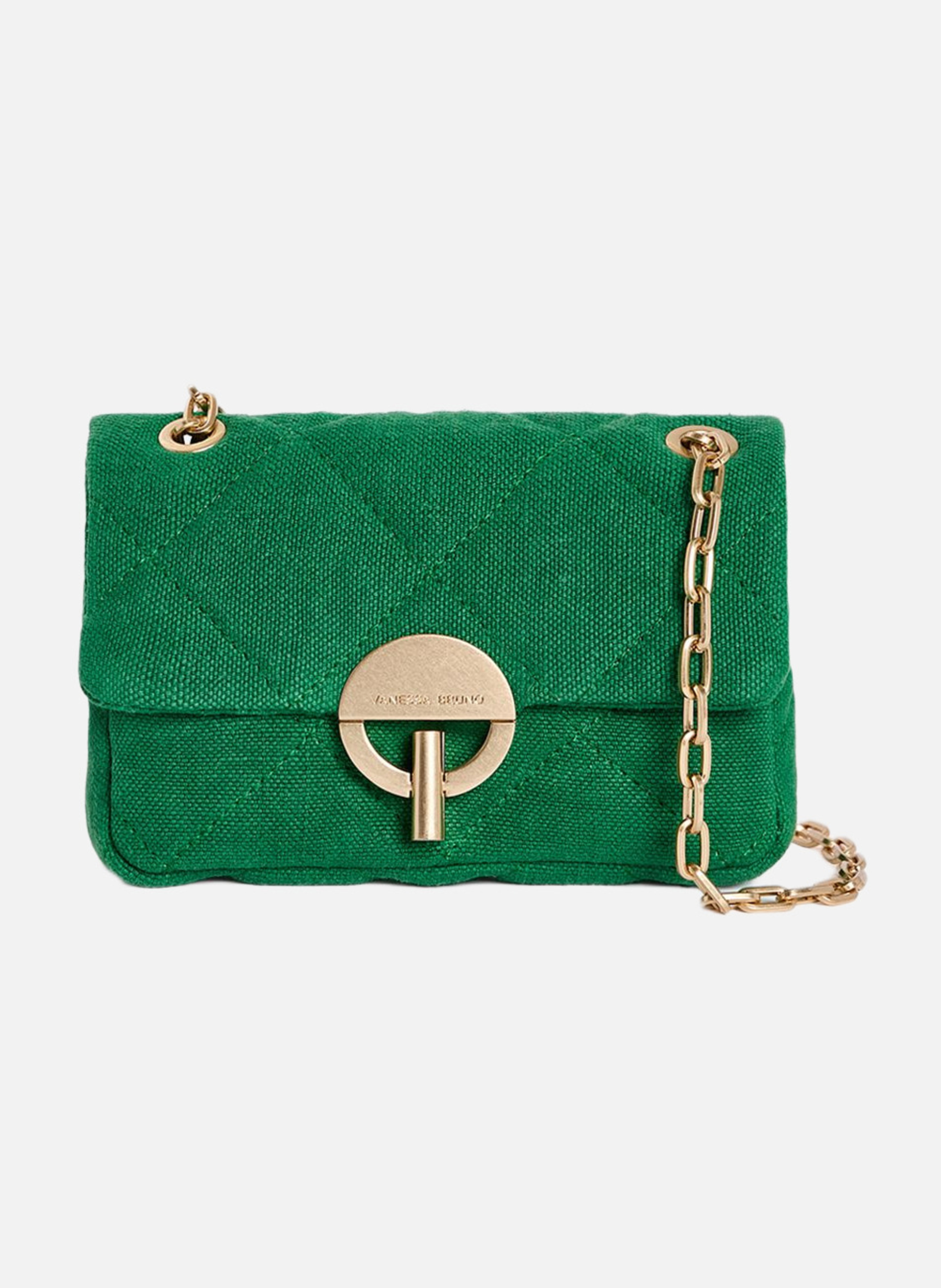 Petit sac moon en lin VANESSA BRUNO Vert