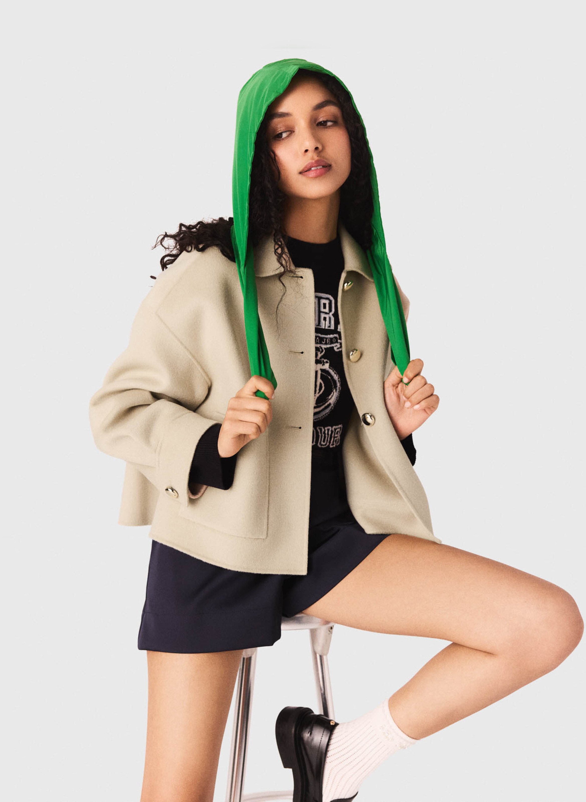 Capuche amovible à nouer MAJE Vert