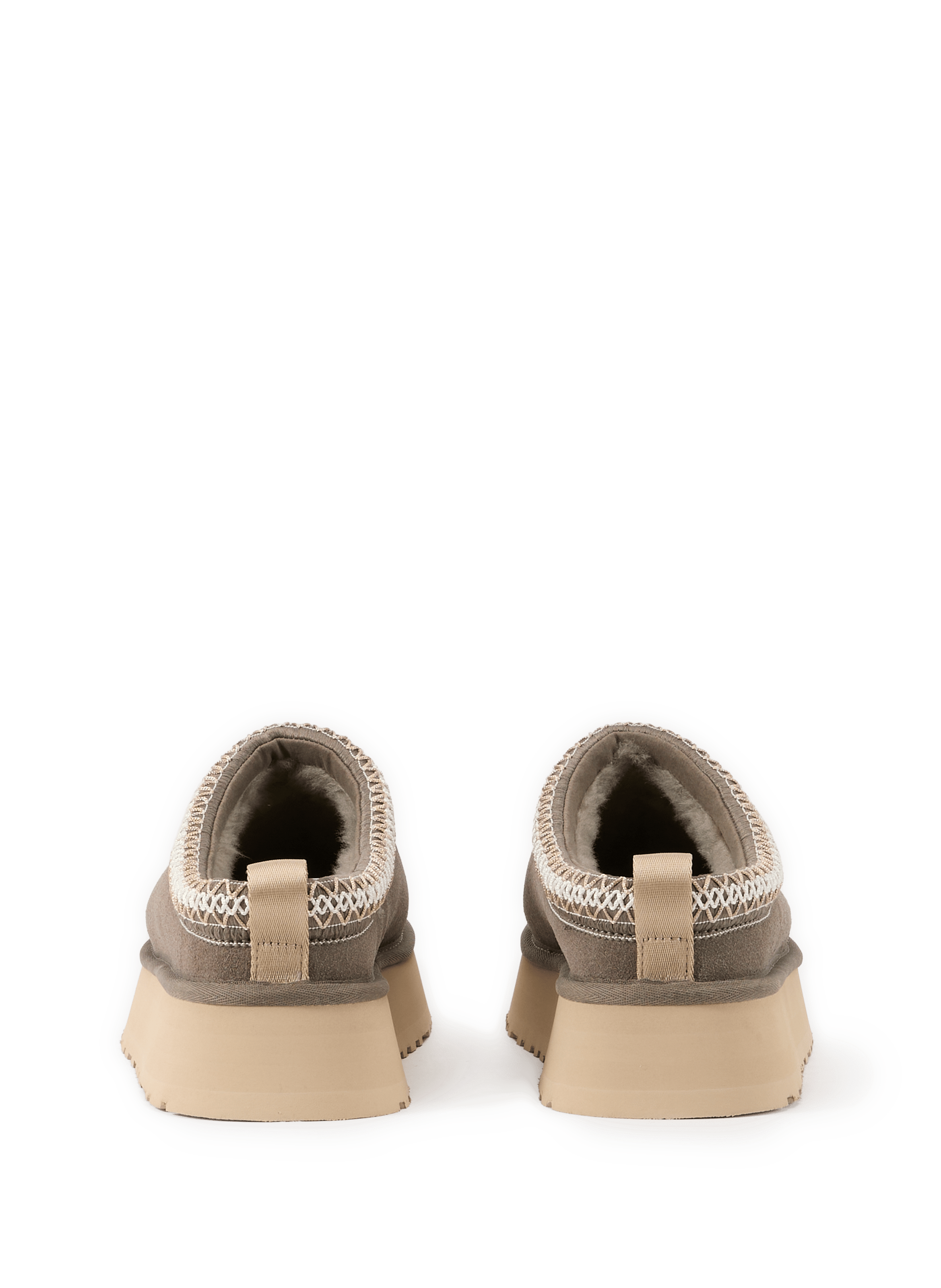 Chaussons en cuir mélangé Gris