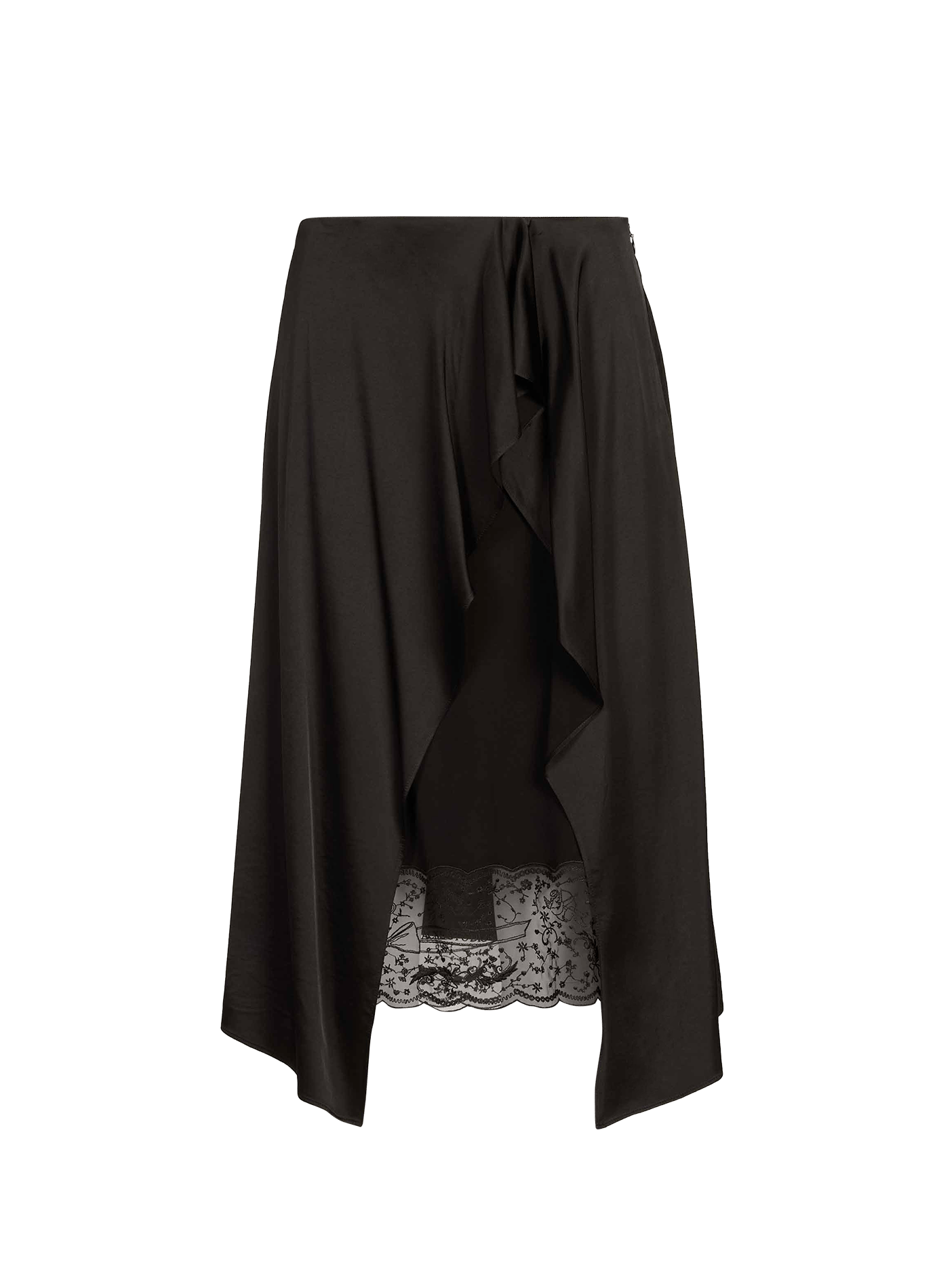 Satinrock mit asymmetrischer Spitze ACNE STUDIOS Schwarz