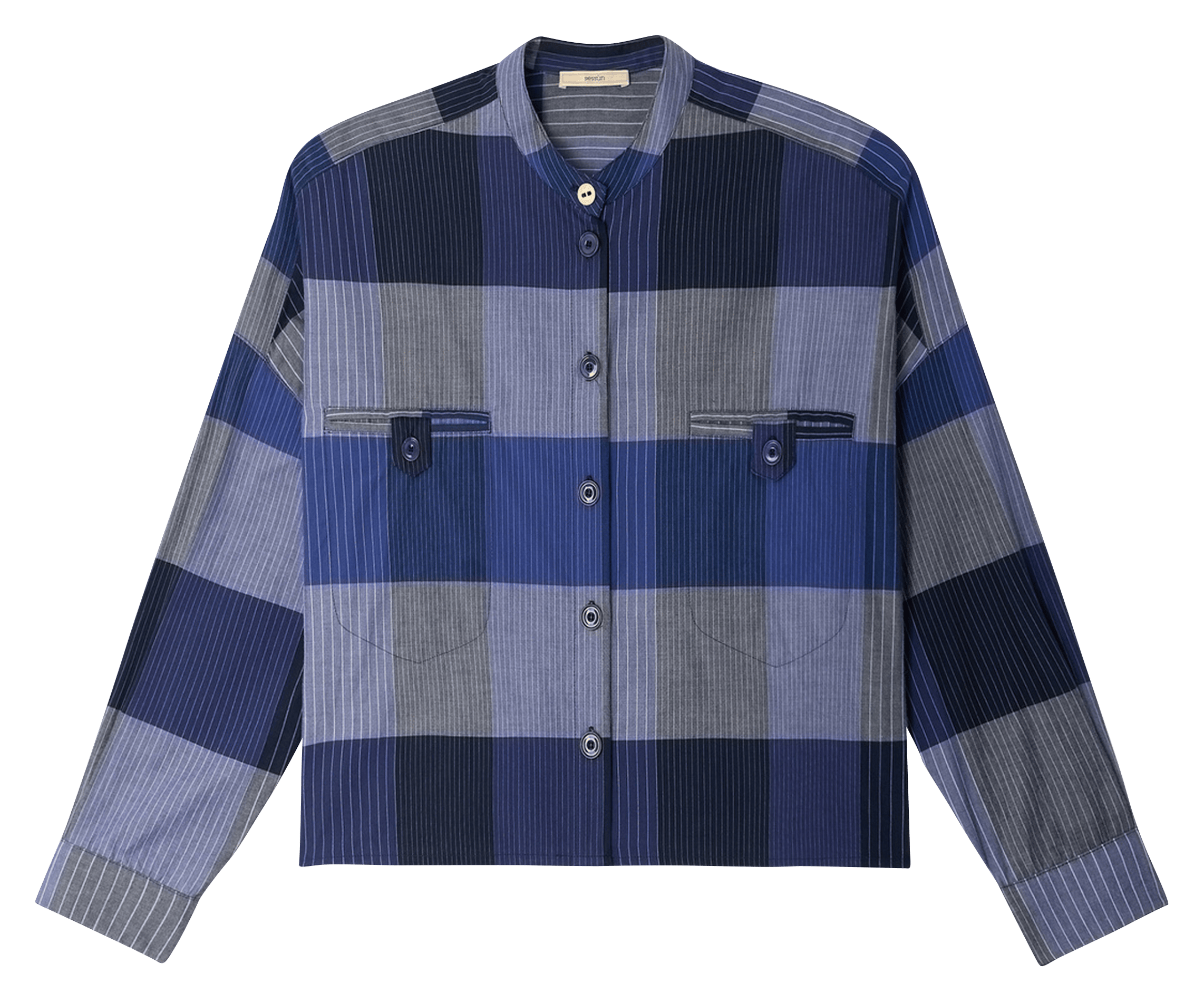 Chemise oversize col mao orregia SESSUN Bleu