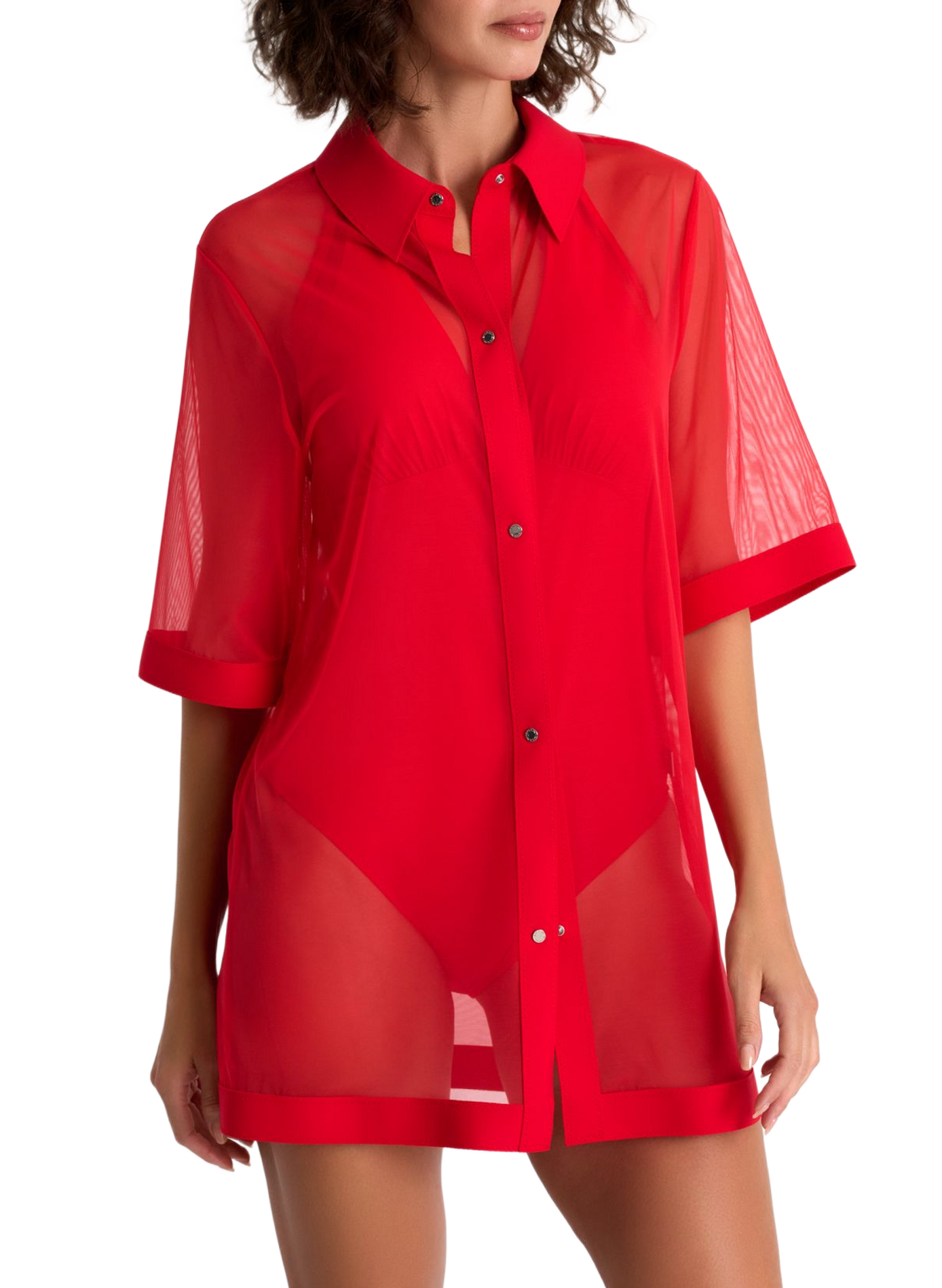 Robe de plage Mia transparente SHAN Rouge