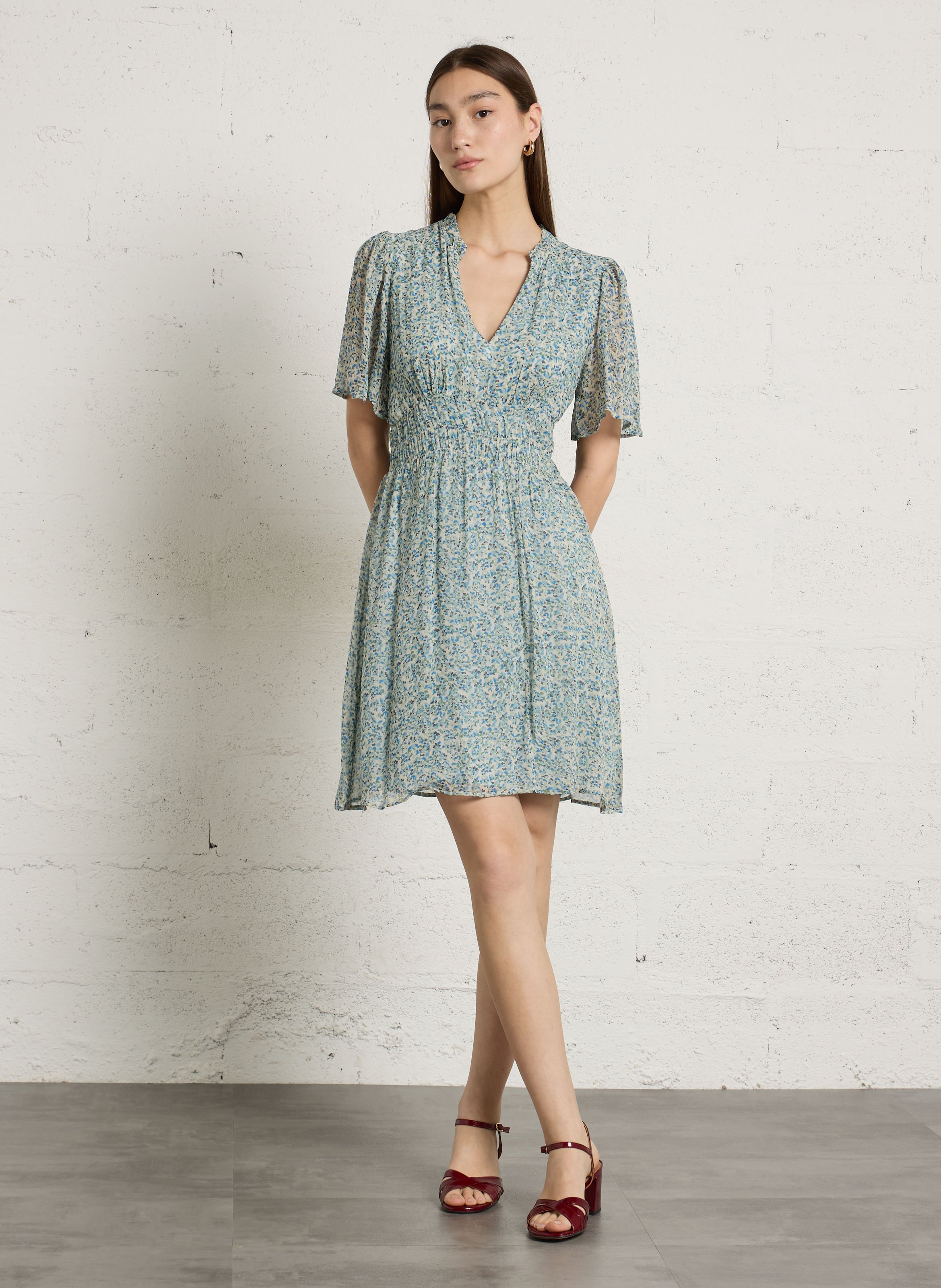 Robe courte à imprimé fleuri balmana MAISON 123 Vert