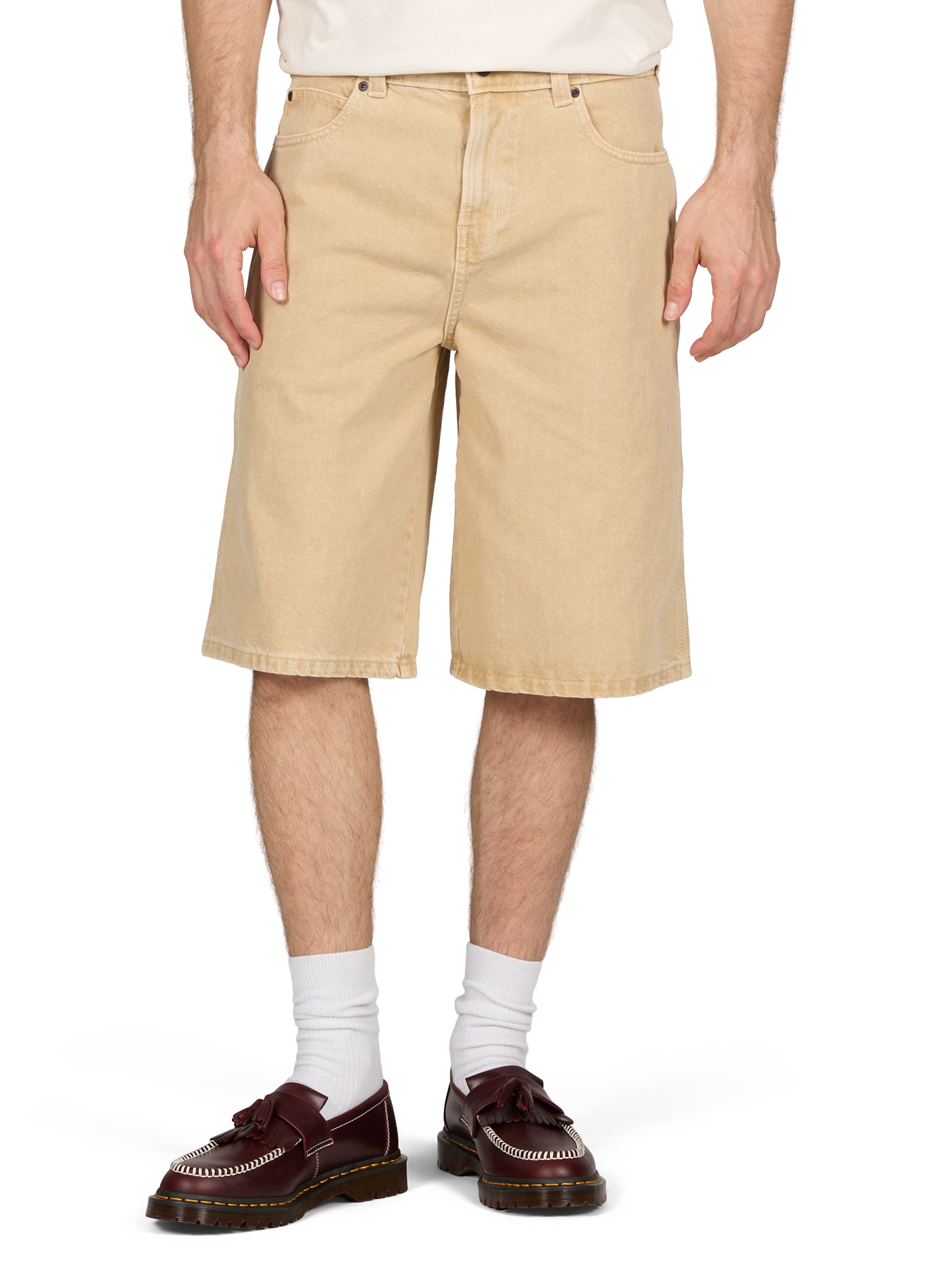 Short droit en denim de coton DICKIES Beige