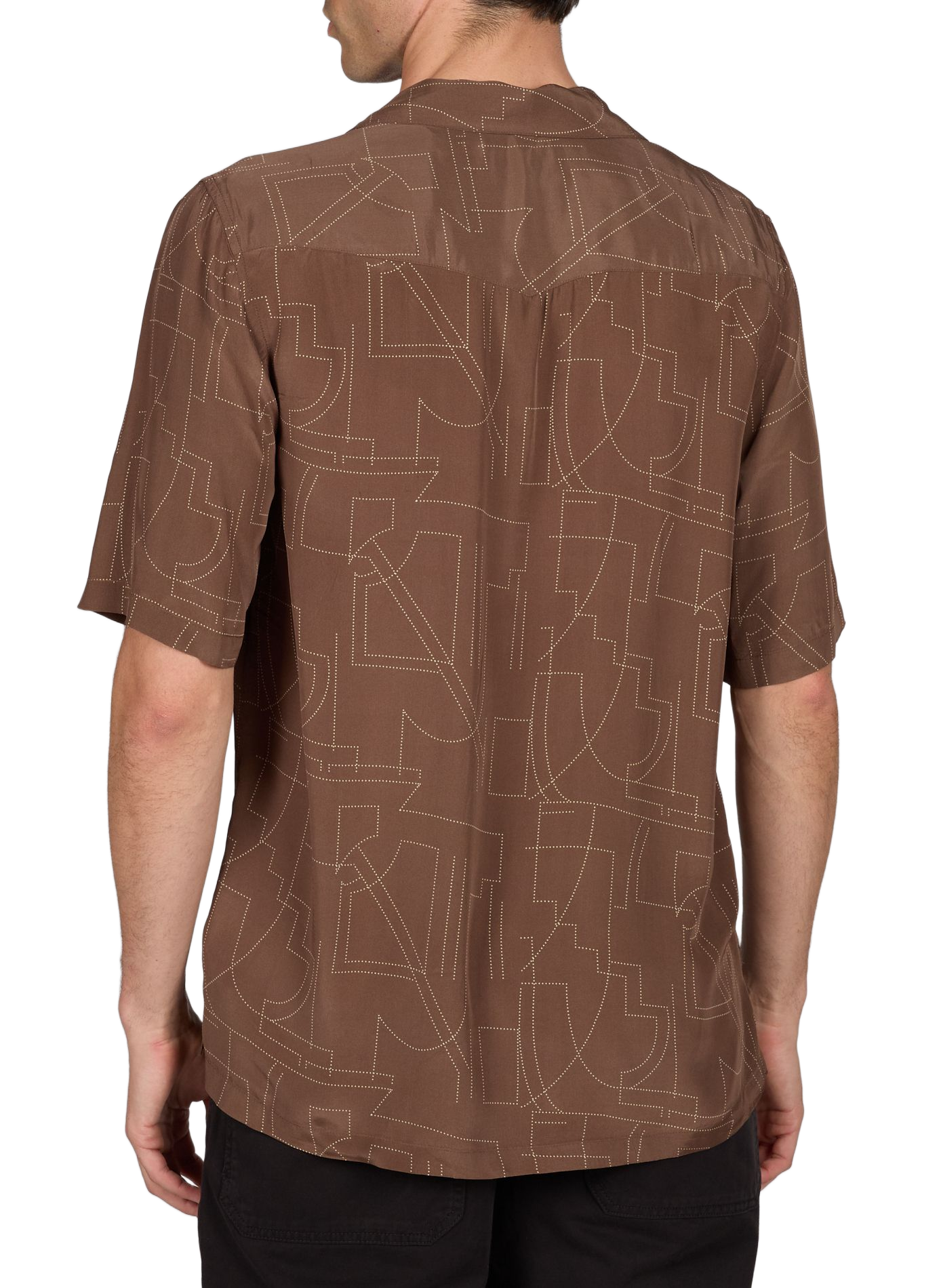 Overhemd met korte mouwen en patronen OFFICINE GENERALE Bruin